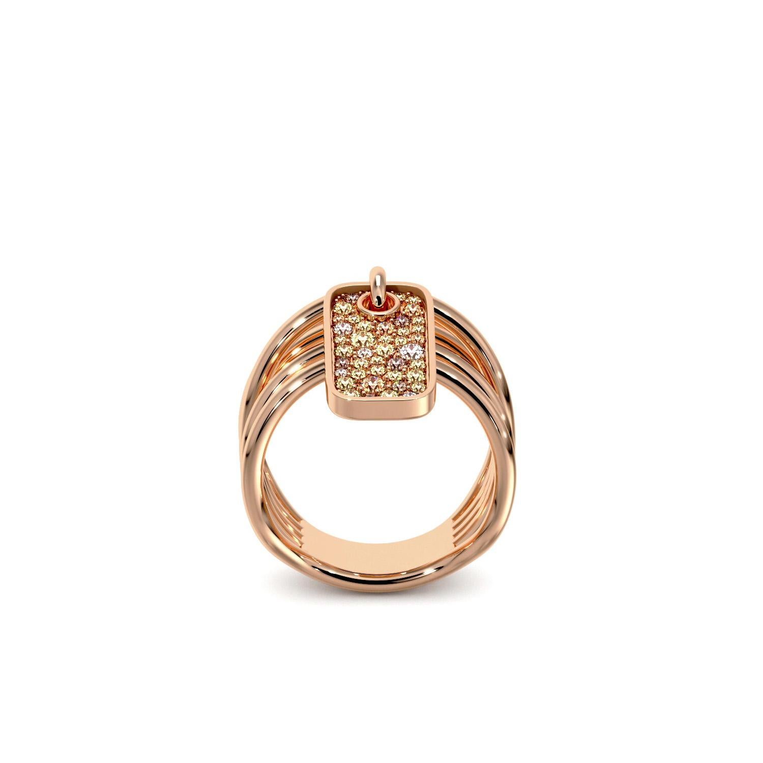 For Sale:  Brown Diamond Charm Ring of SOONHEE (Size 44.2~62.7) 2