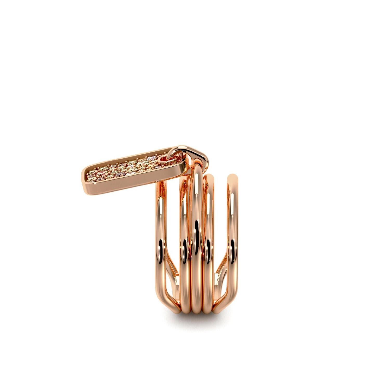 For Sale:  Brown Diamond Charm Ring of SOONHEE (Size 44.2~62.7) 3
