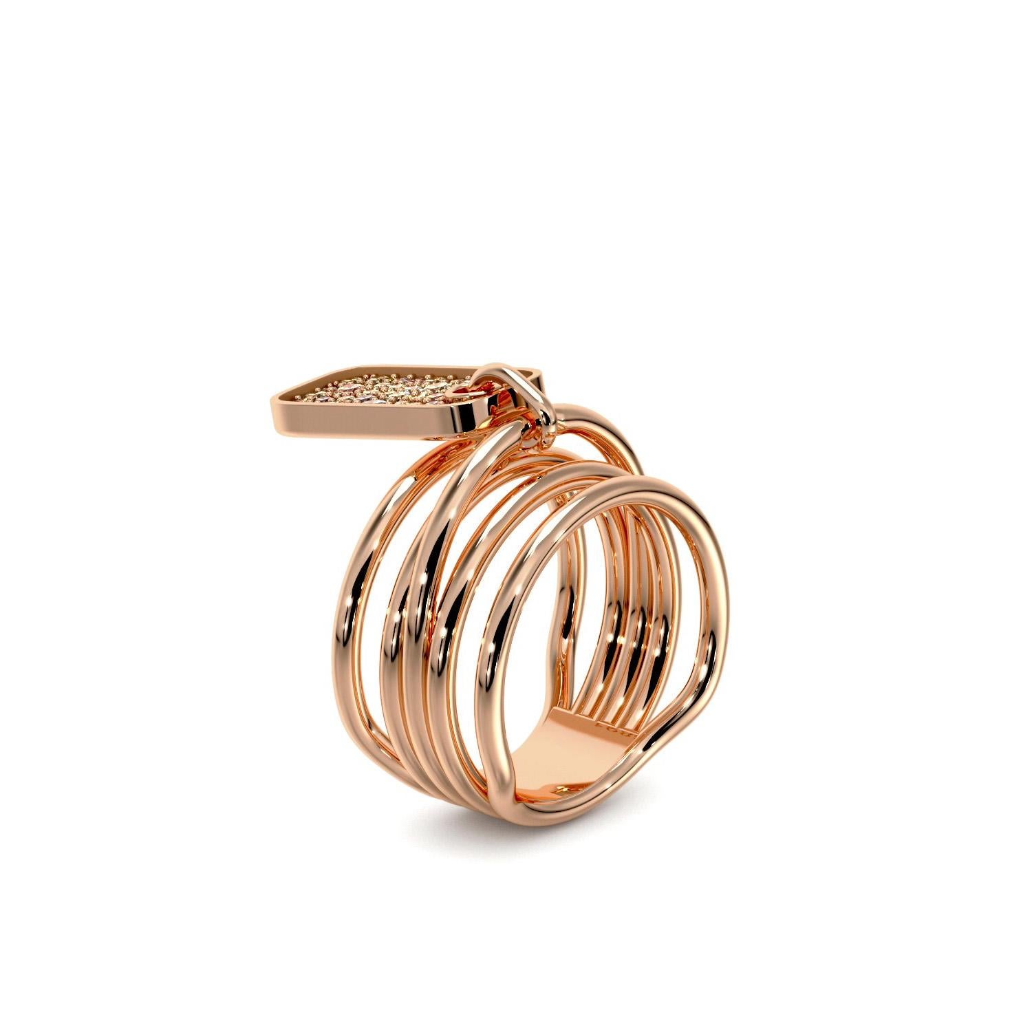 For Sale:  Brown Diamond Charm Ring of SOONHEE (Size 44.2~62.7) 4