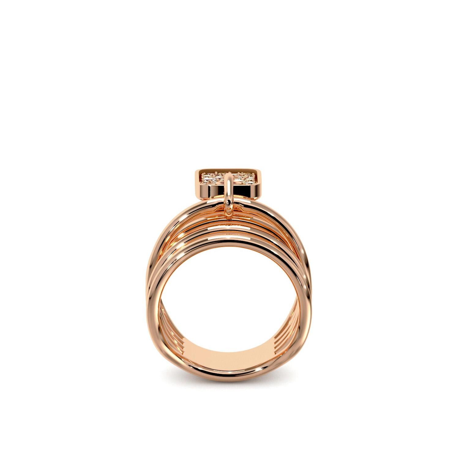 For Sale:  Brown Diamond Charm Ring of SOONHEE (Size 44.2~62.7) 5