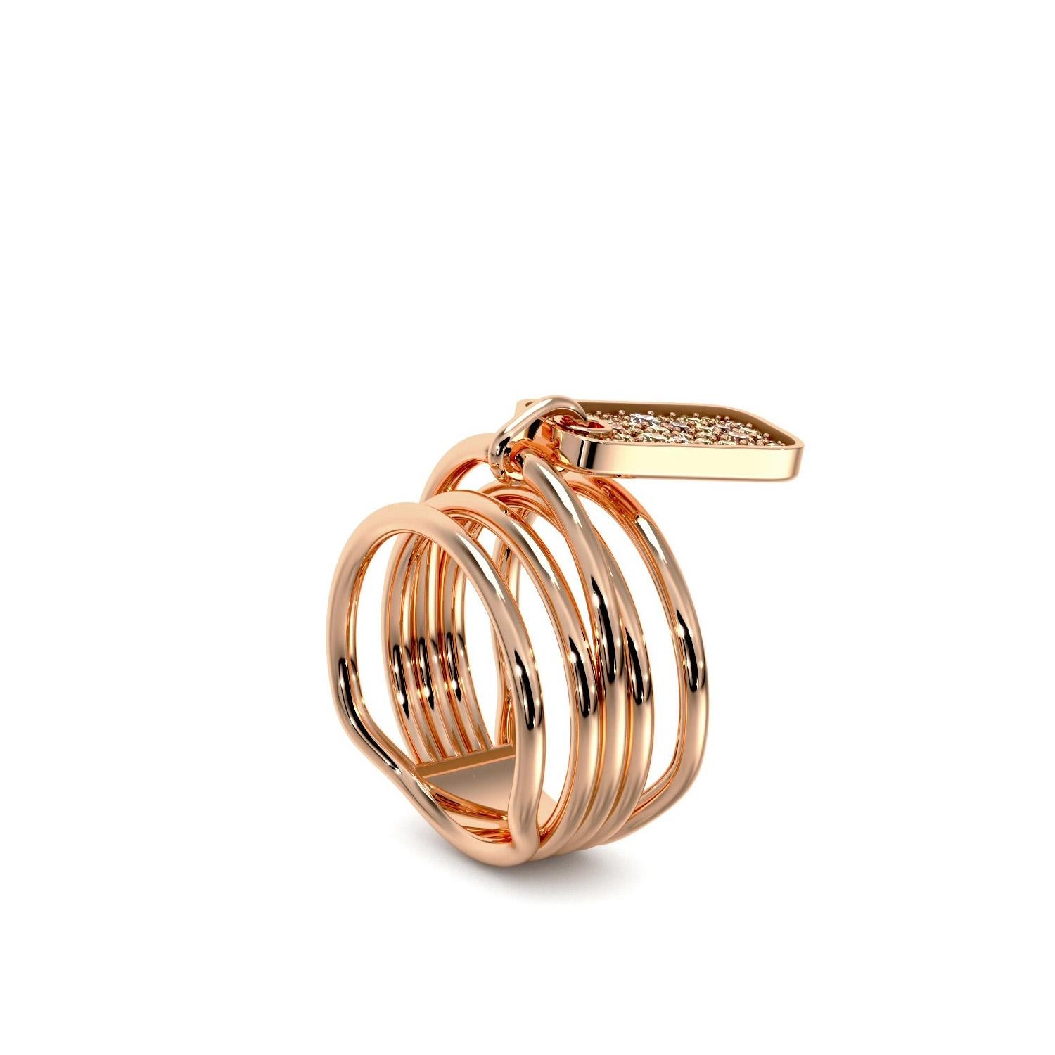 For Sale:  Brown Diamond Charm Ring of SOONHEE (Size 44.2~62.7) 6