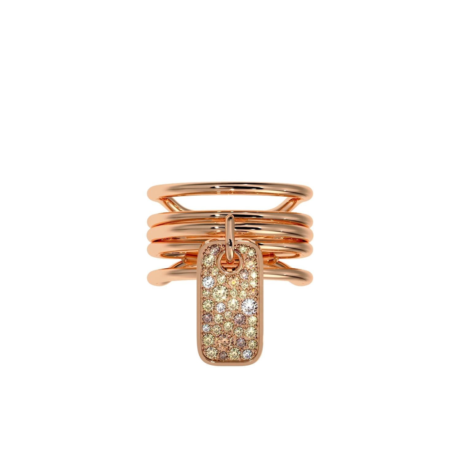 For Sale:  Brown Diamond Charm Ring of SOONHEE (Size 44.2~62.7) 7