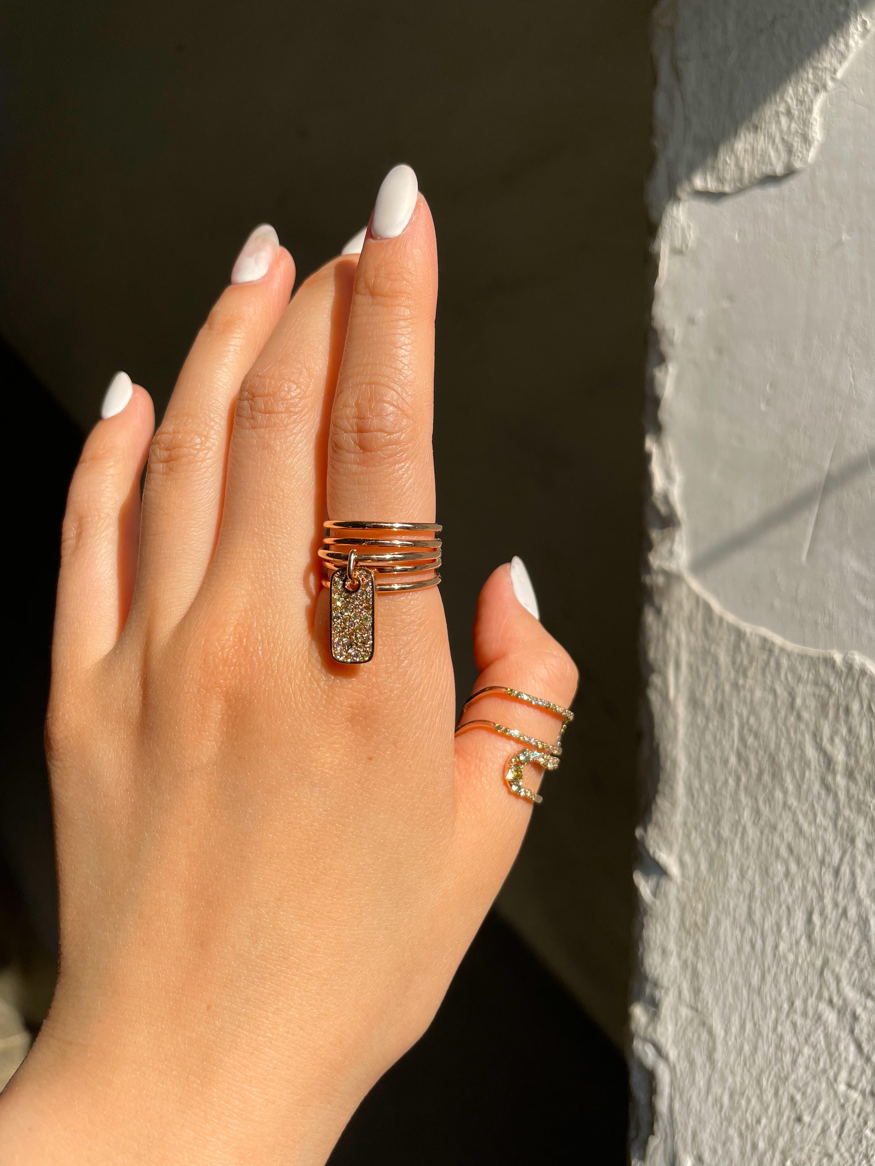 For Sale:  Brown Diamond Charm Ring of SOONHEE (Size 63.4~69.7) 8