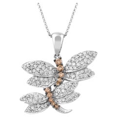 Brown Diamond Cocktail Pendant in 14 Karat White Gold