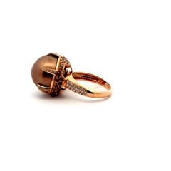 Brown Diamond Cocktail Ring 18K Gold For Her