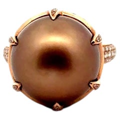 Brown Diamond Cocktail Ring 18K Gold For Her
