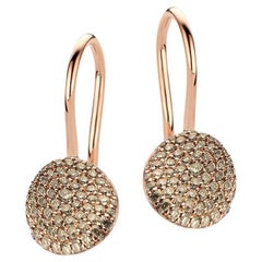 Brown Diamond Earrings in 18kt Rose Gold by Bigli