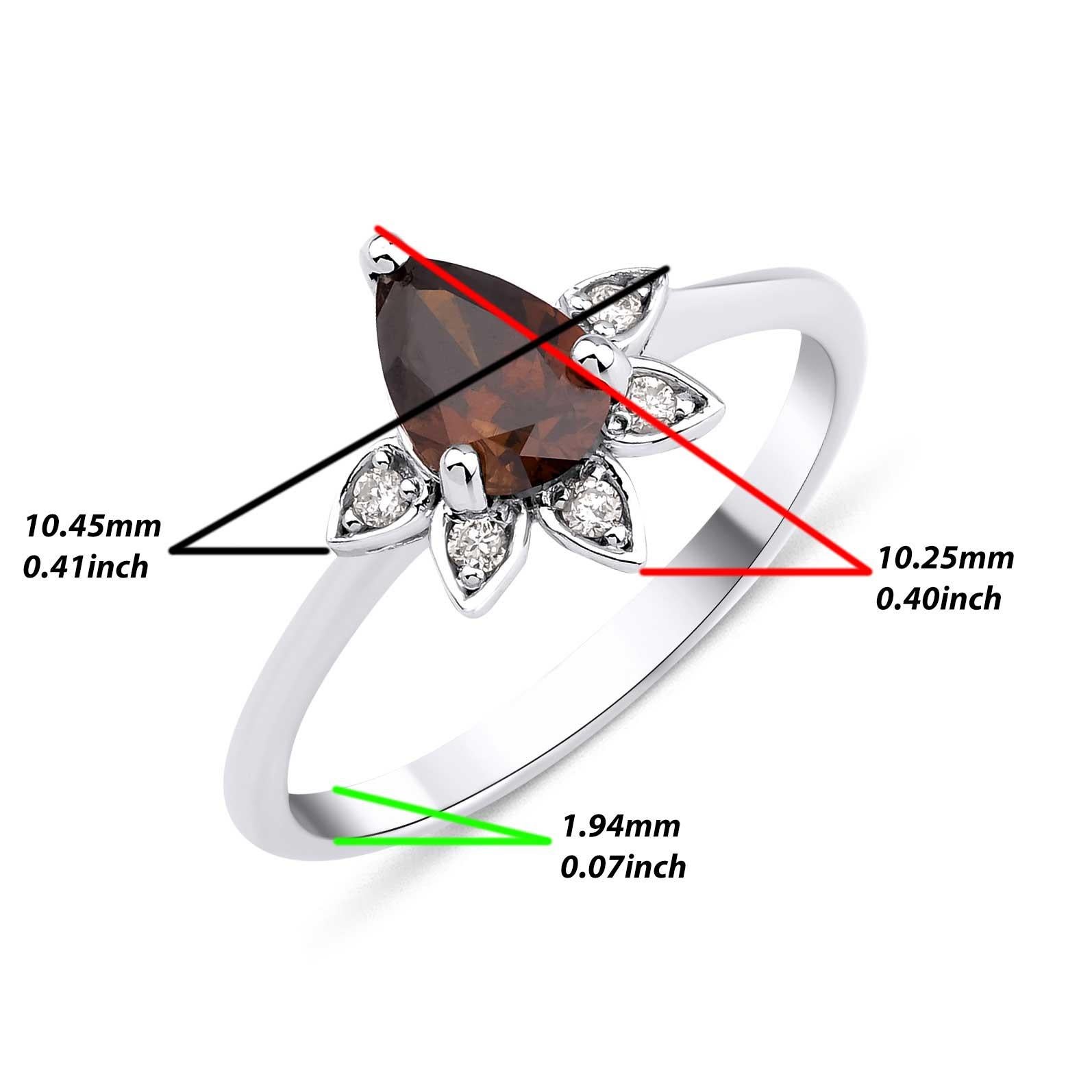 For Sale:  Brown Diamond Floral Design Ring 4
