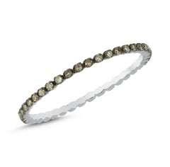 Anillo Redondo Completo de Diamantes Champán de Oro Blanco de 14k