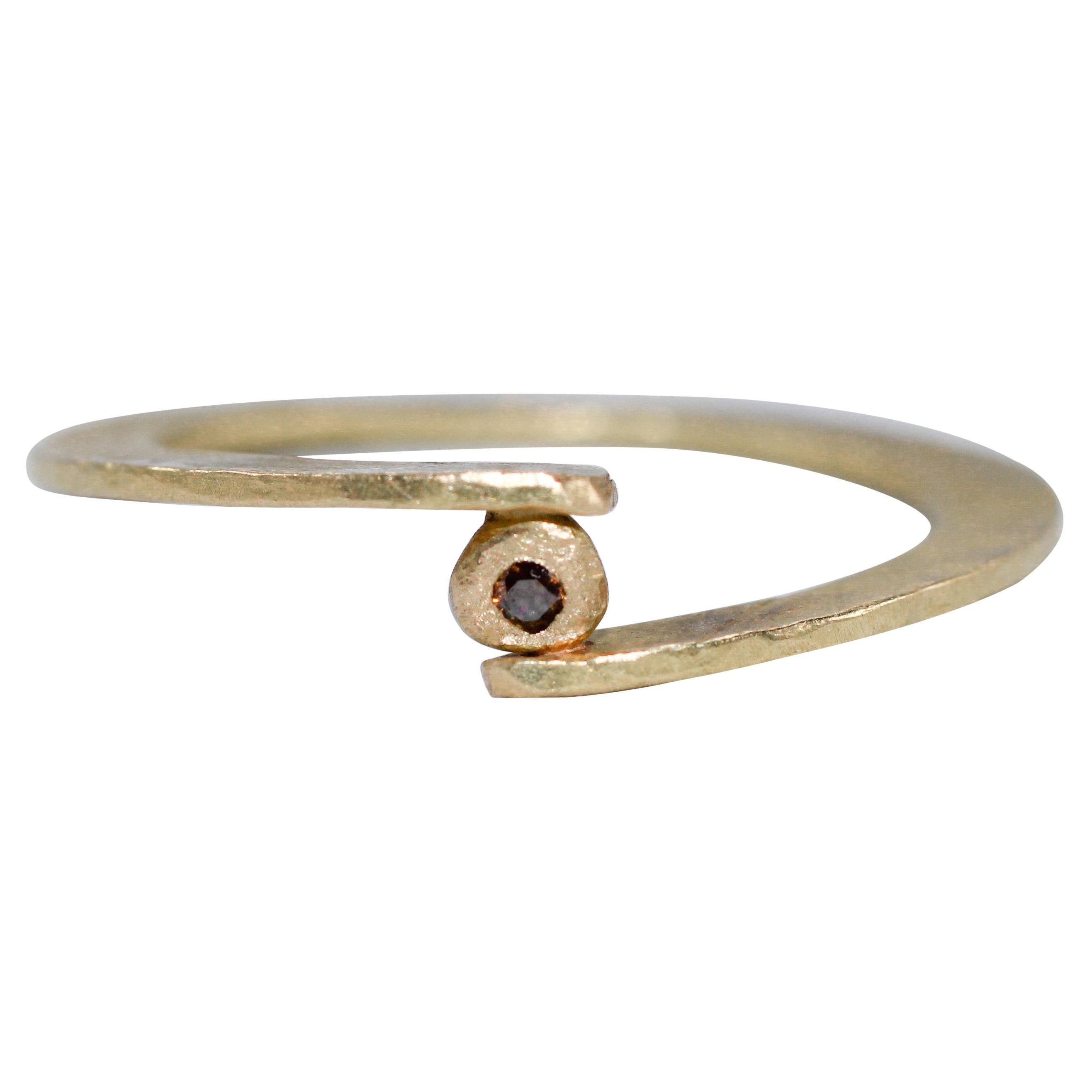 Brauner Diamant in 18 Karat Gold Mode-Ring Mehr Stacking Ideas AB Jewelry NYC im Angebot