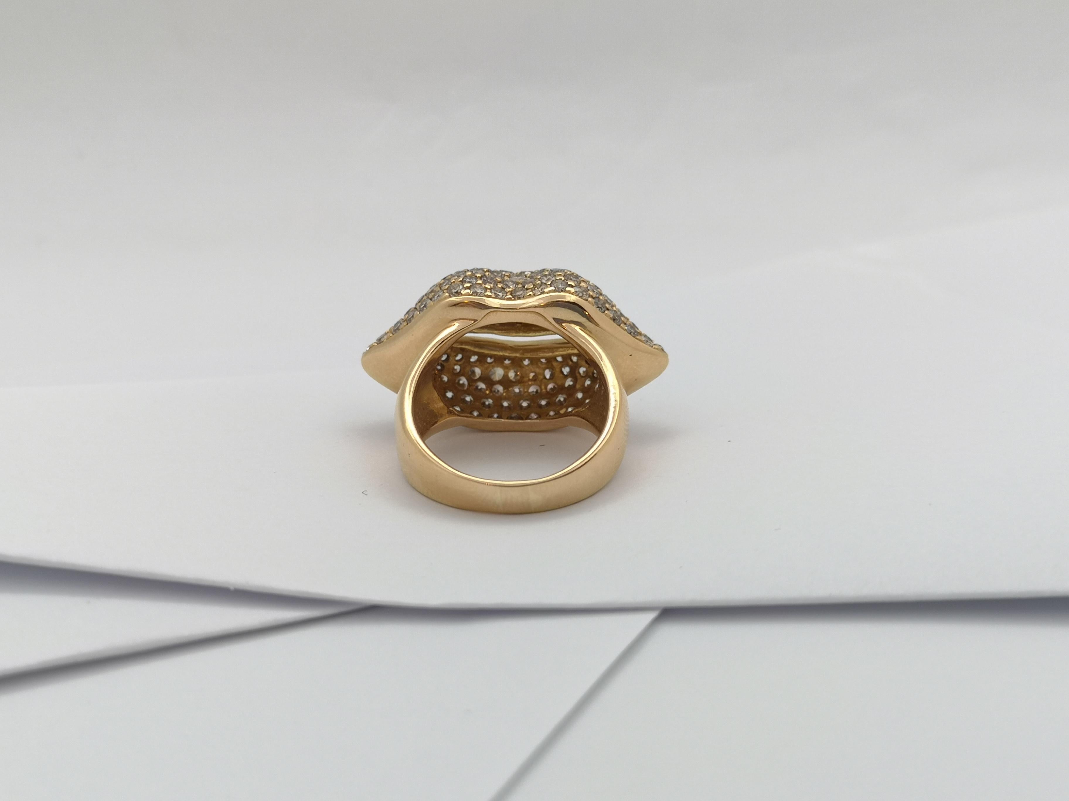 Bague Lips en diamant Brown sertie en or rose 18 carats en vente 8