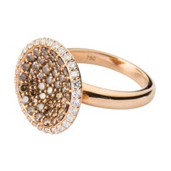 18 Karat Rose Gold Brown Diamond Ring
