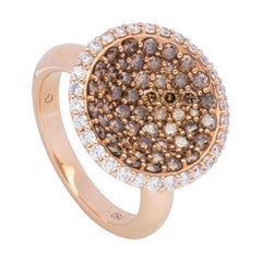 18 Karat Rose Gold Brown Diamond Ring