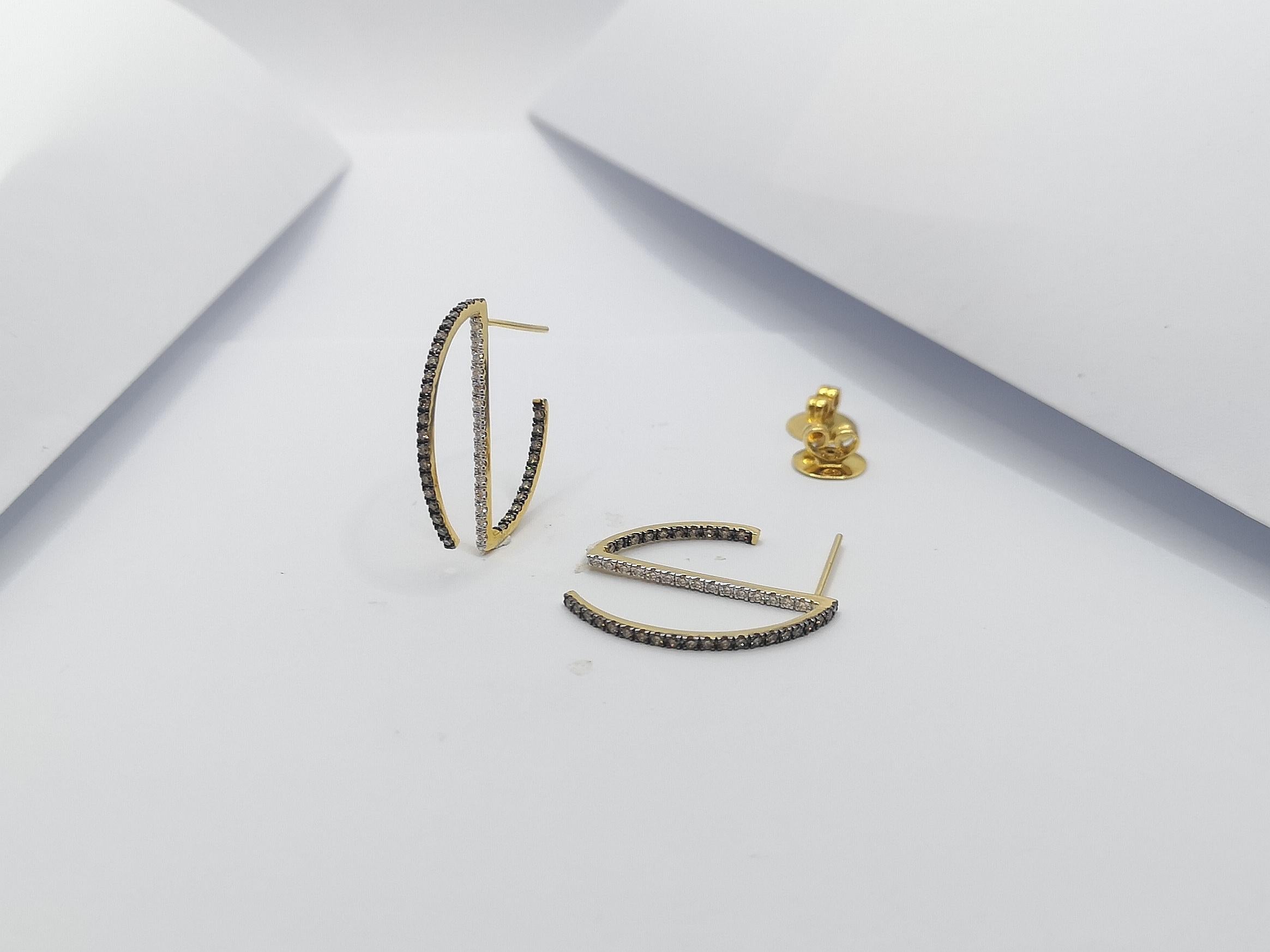 Brown Diamond with Diamond Earrings Set in 18 Karat Gold by Kavant & Sharart For Sale 5