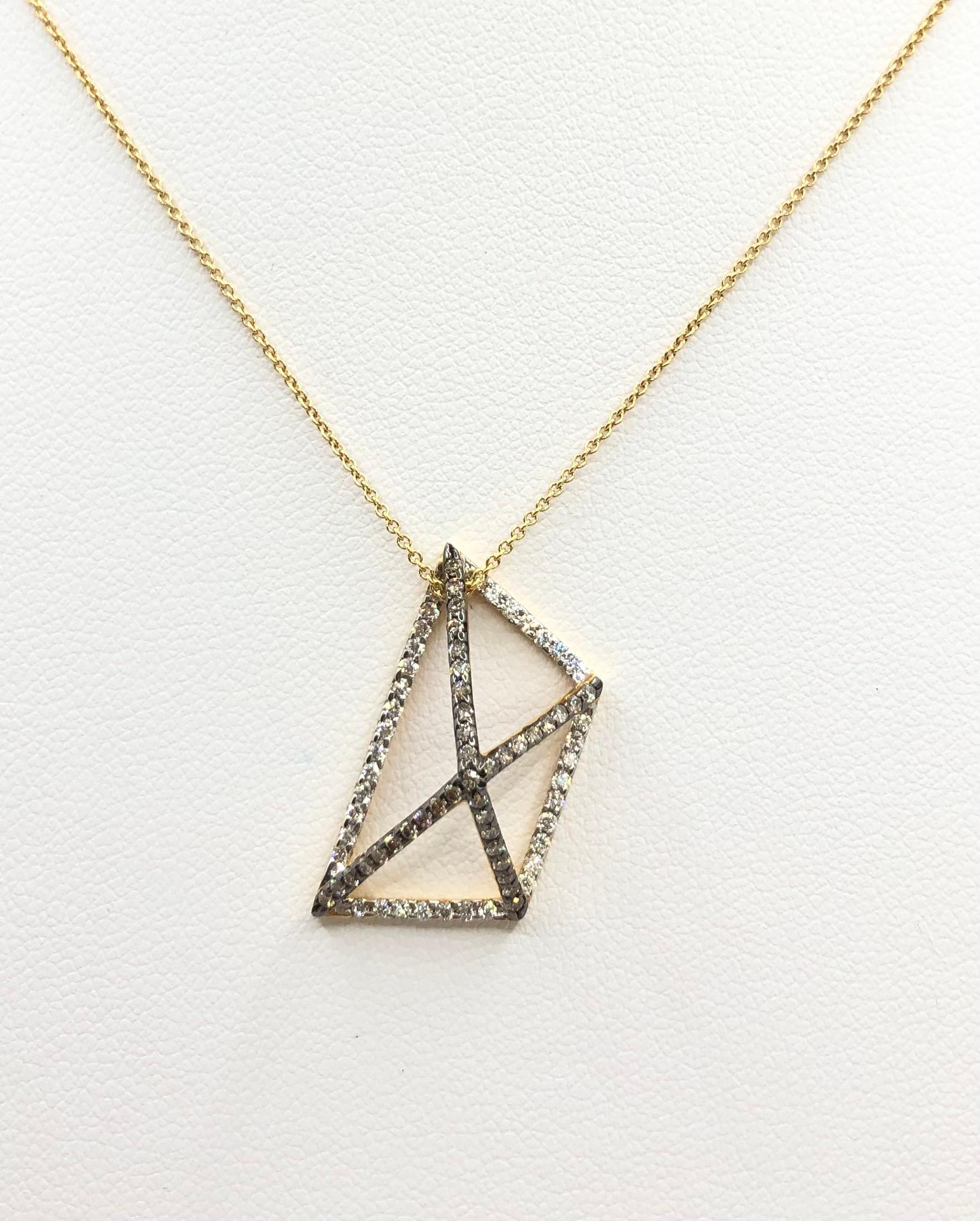 Contemporain Pendentif en or 18 carats serti de diamants bruns par Kavant & Sharart en vente