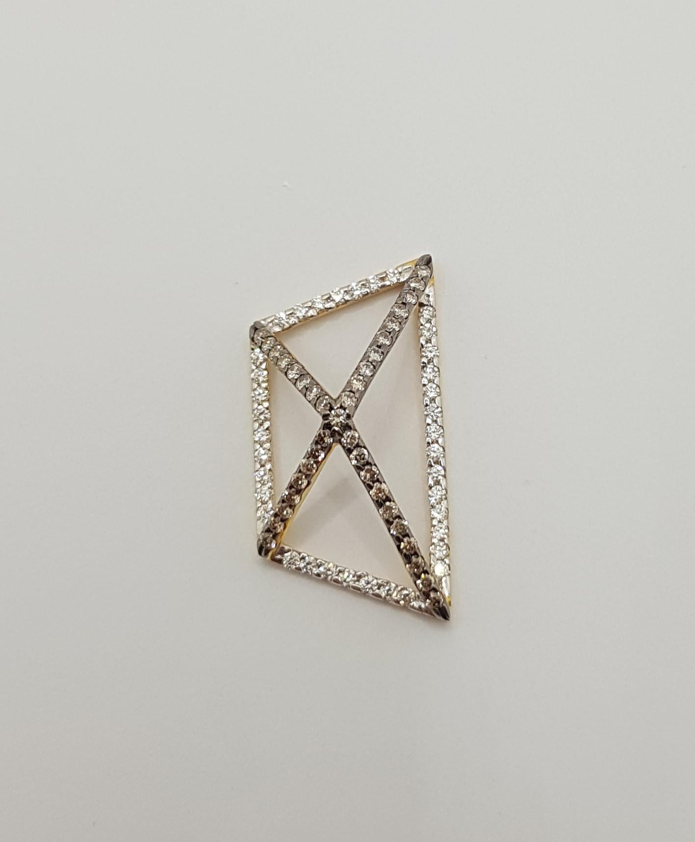 Pendentif en or 18 carats serti de diamants bruns par Kavant & Sharart Neuf - En vente à Bangkok, TH