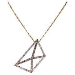 Ciondolo con diamante marrone e diamante incastonato in oro 18 carati di Kavant & Sharart
