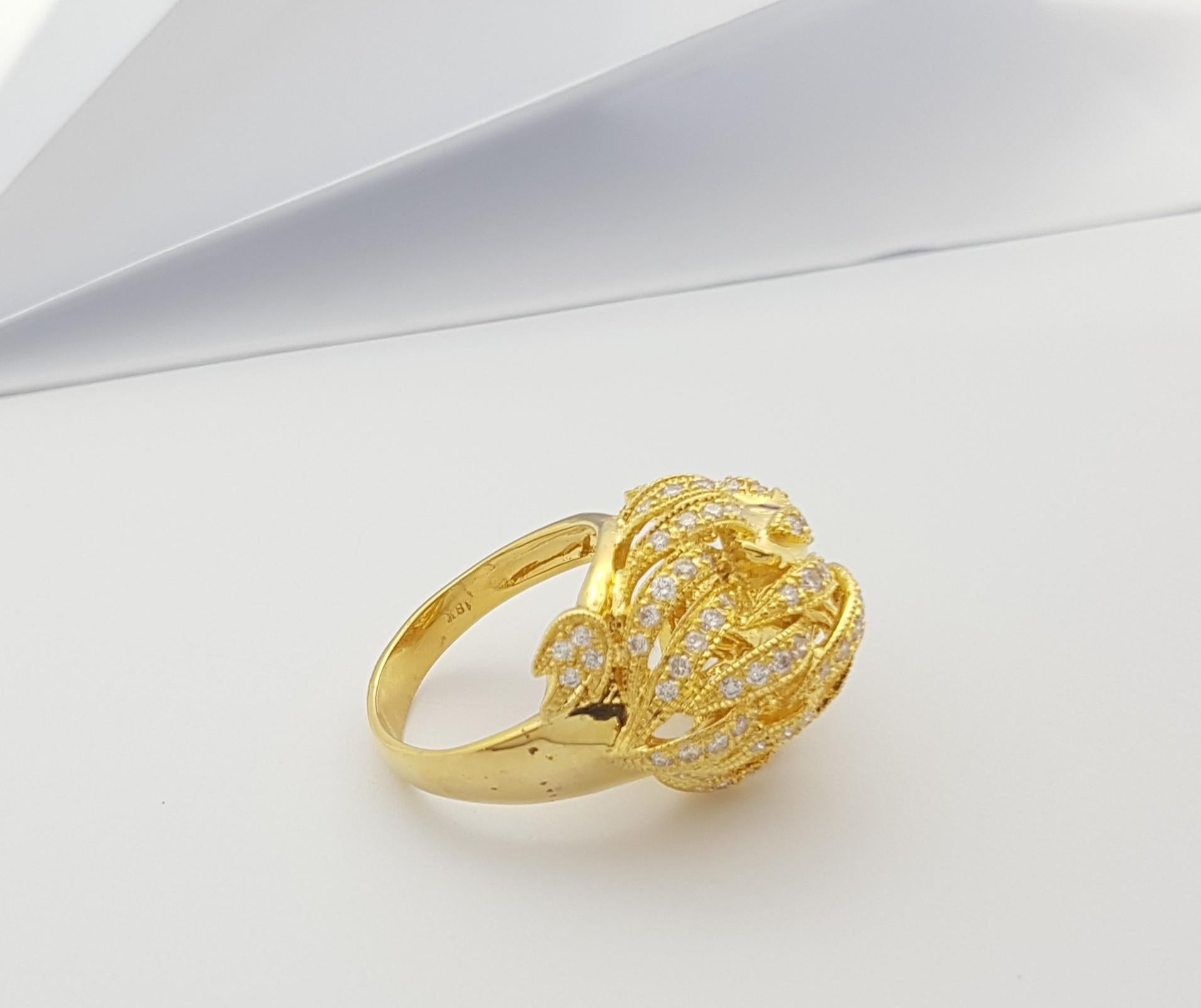 Brauner Diamant mit Rubin Löwenring in 18 Karat Goldfassung 11