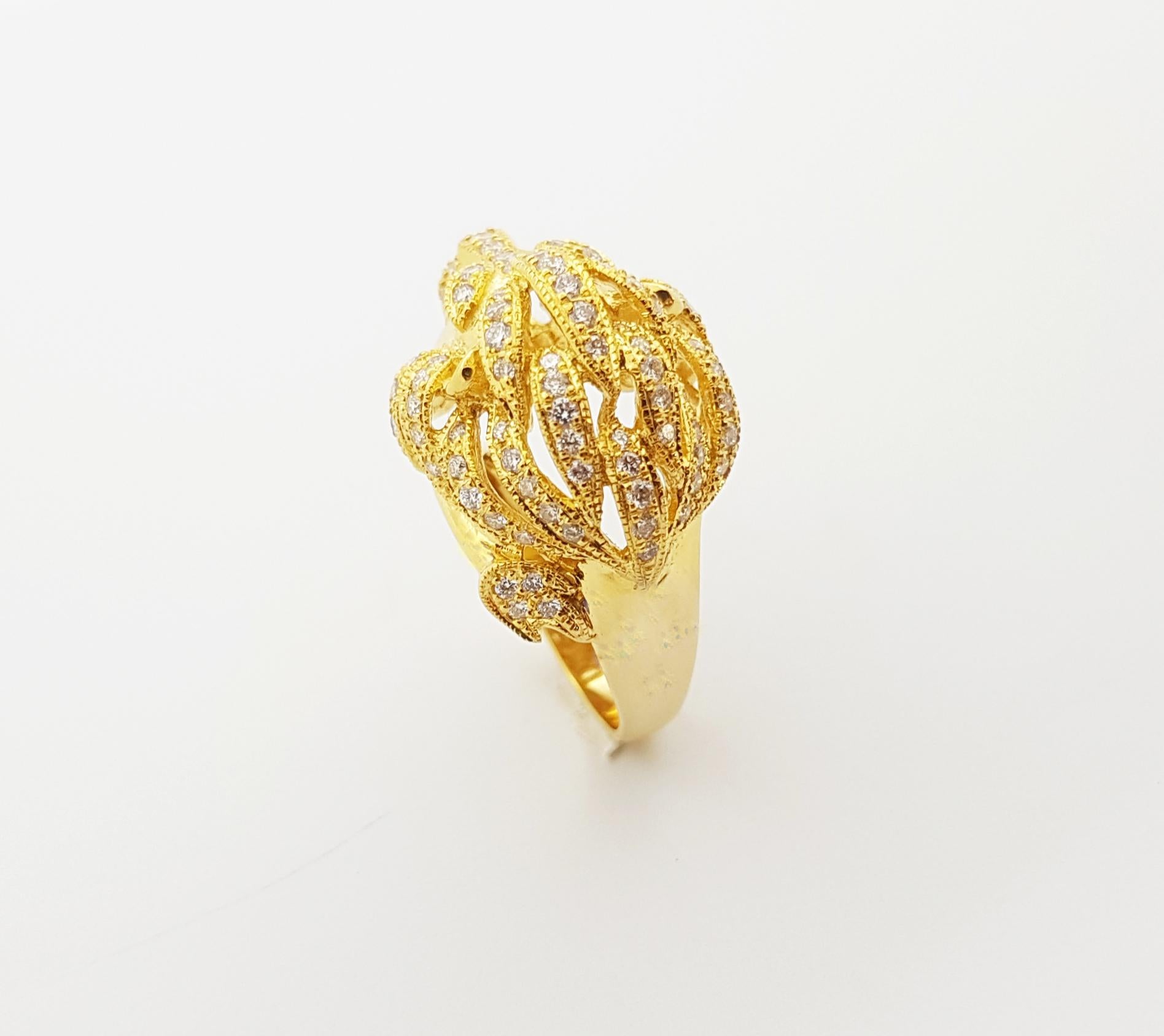 Brauner Diamant mit Rubin Löwenring in 18 Karat Goldfassung 2
