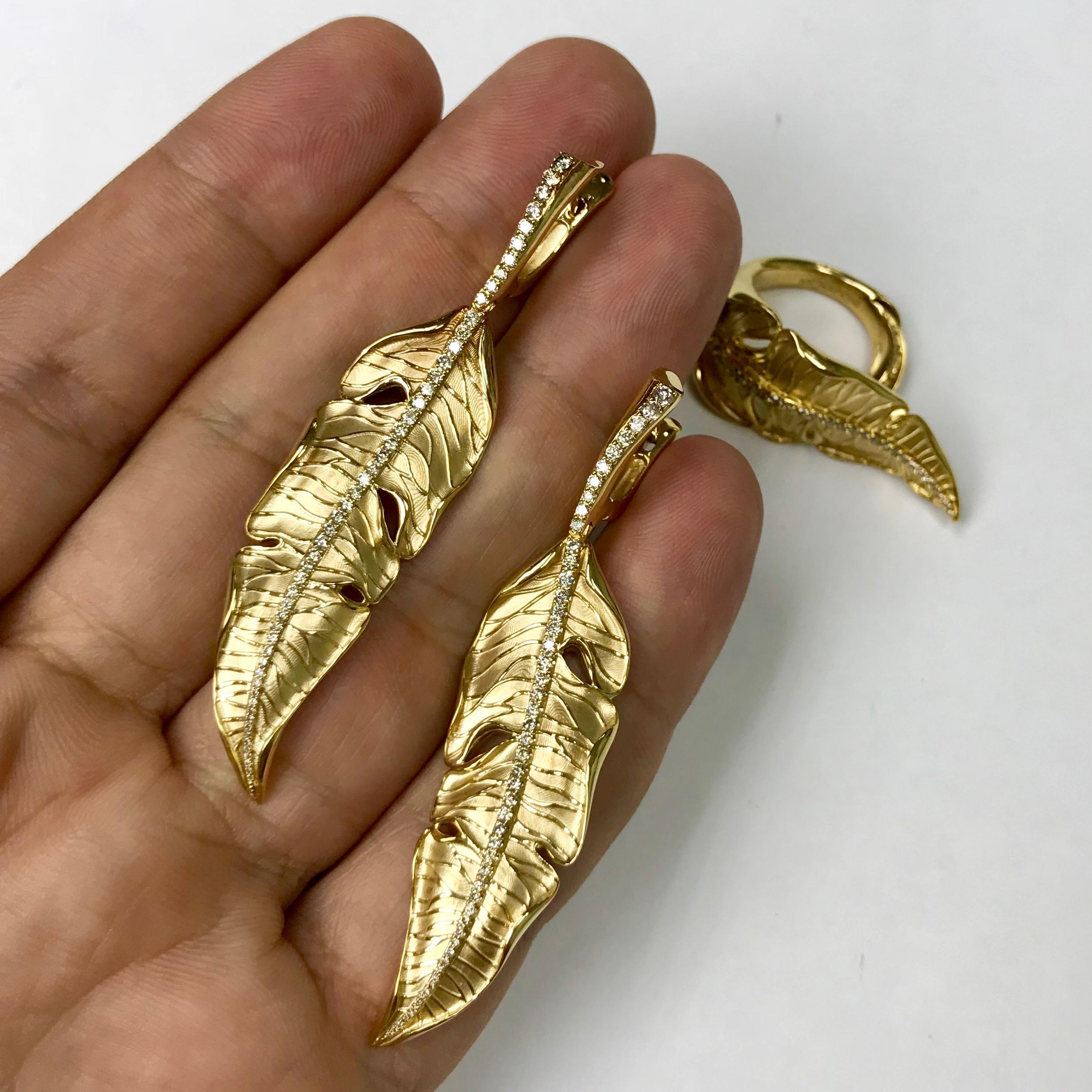 18k gold leaf earrings