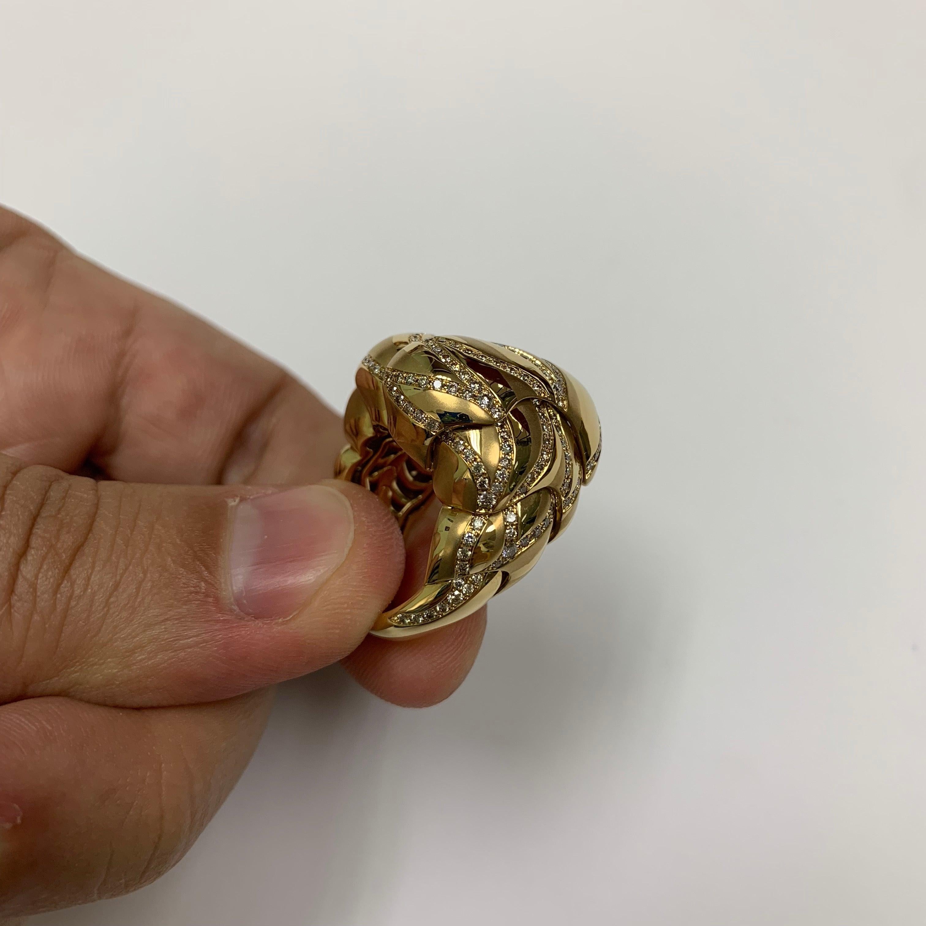 Brown Diamonds 18 Karat Yellow Gold Sand-Dune Ring 7