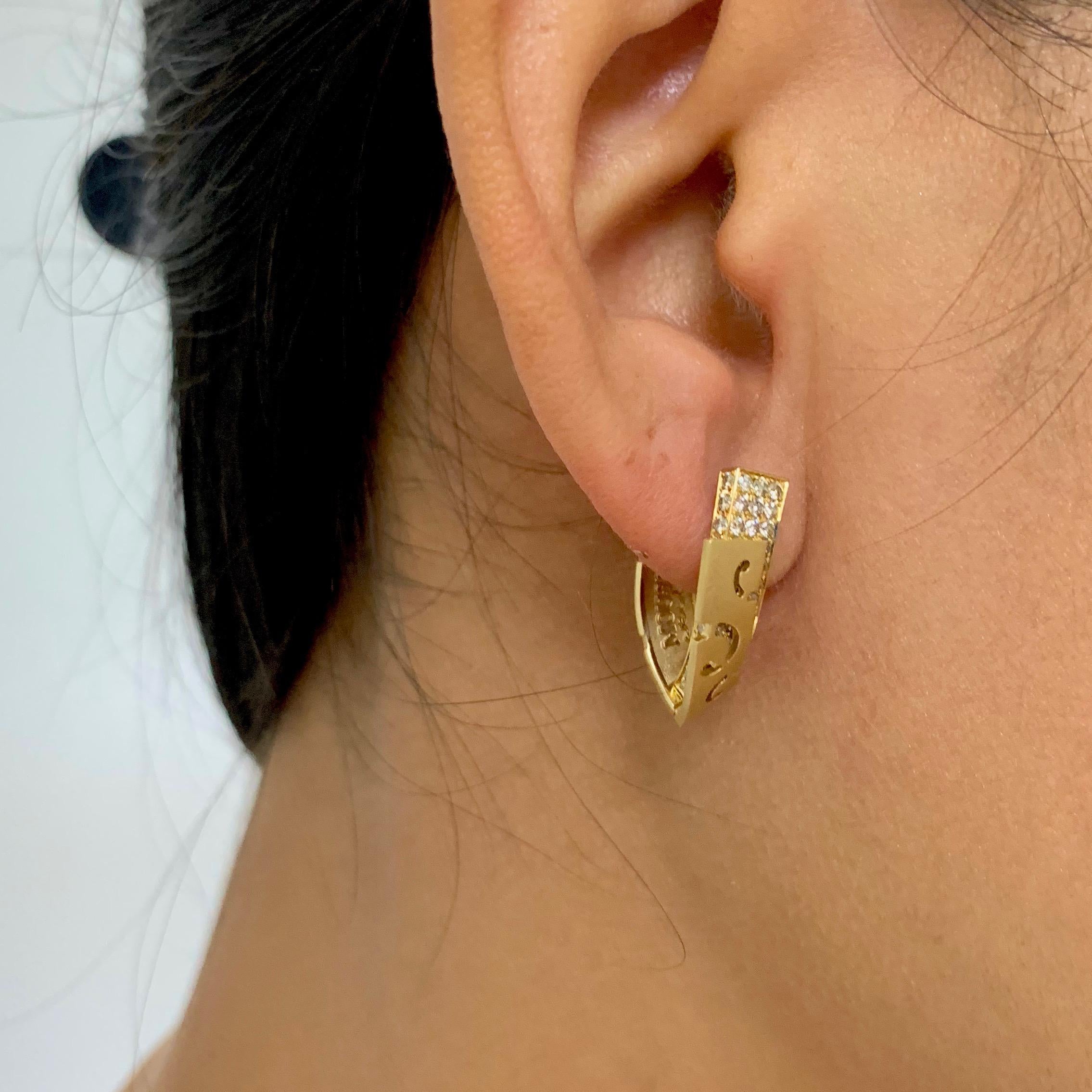 Brown Diamonds 18 Karat Yellow Gold Veil Earrings 3