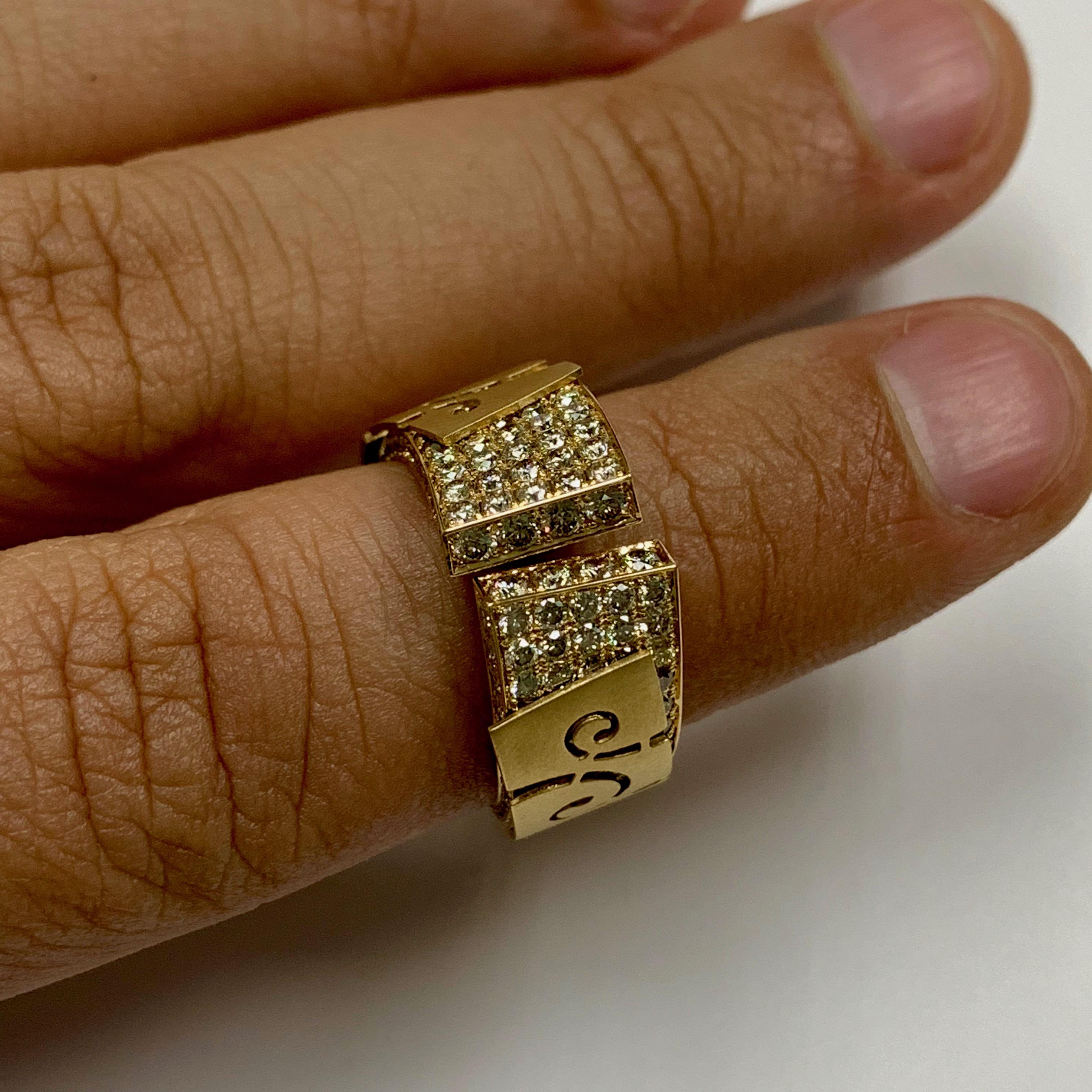 Brown Diamonds 18 Karat Yellow Gold Veil Ring 2