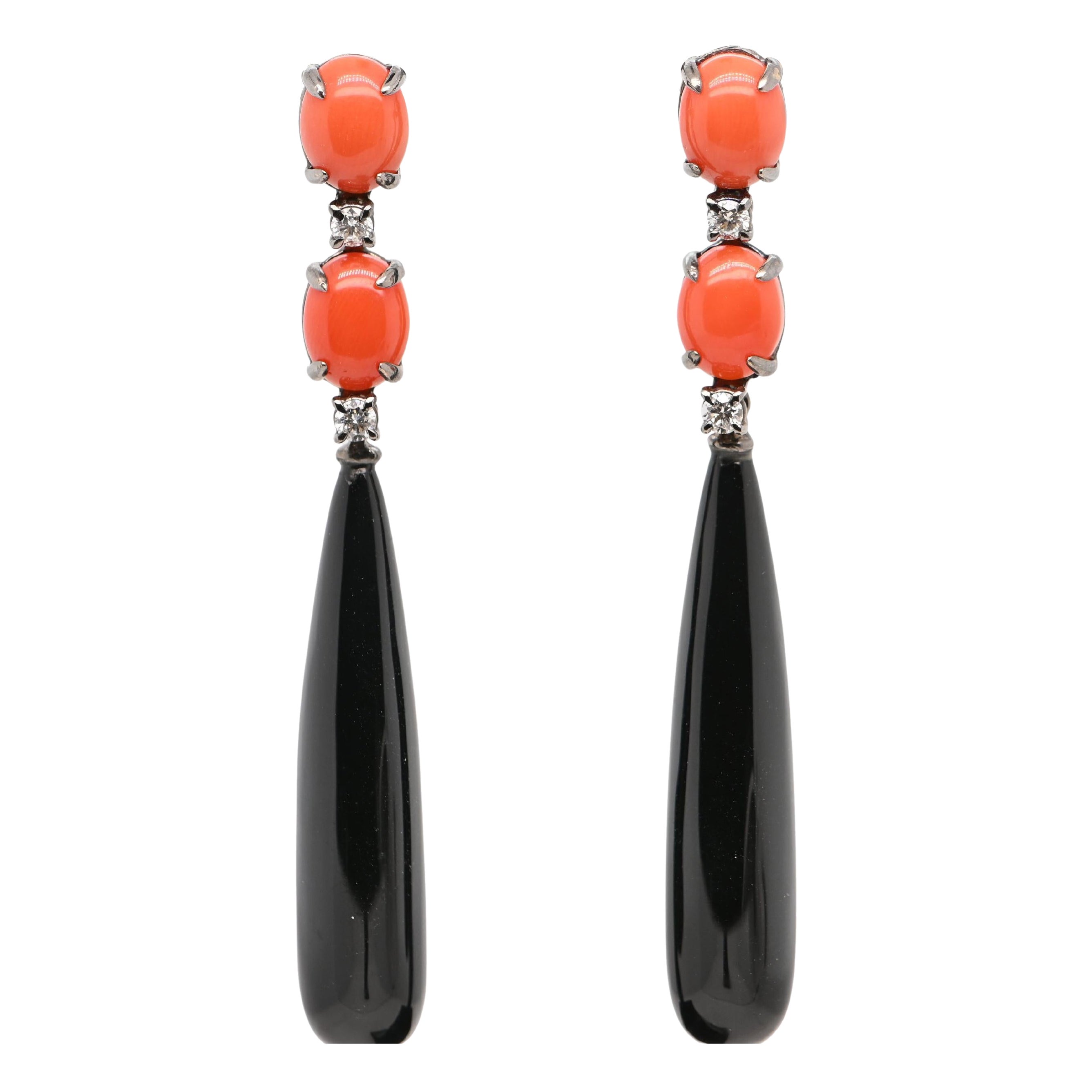 Diamants Brown Perles Or noir 18 Carats en vente