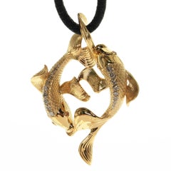 Brown Diamonds Two Fish Pendant