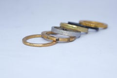 Brown Diamonds Yellow 18k 22k Gold Bridal Wedding Band Ring, Stack #3
