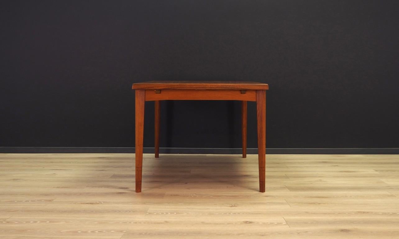 Brown Dining Table Teak Vintage Midcentury Danish Design, 1960s For Sale 3