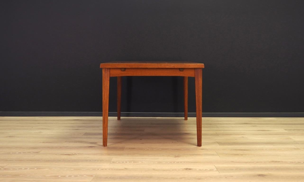 Brown Dining Table Teak Vintage Midcentury Danish Design, 1960s For Sale 4