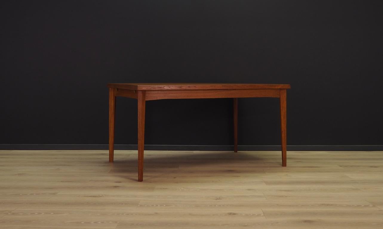 Mid-Century Modern Brown Dining Table Teak Vintage Midcentury Danish Design, 1960s For Sale