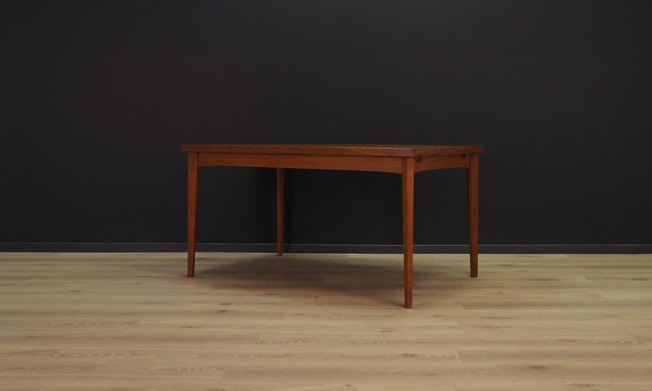 Scandinavian Brown Dining Table Teak Vintage Midcentury Danish Design, 1960s For Sale