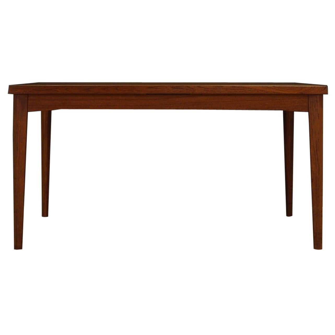 Brown Dining Table Teak Vintage Midcentury Danish Design, 1960s For Sale