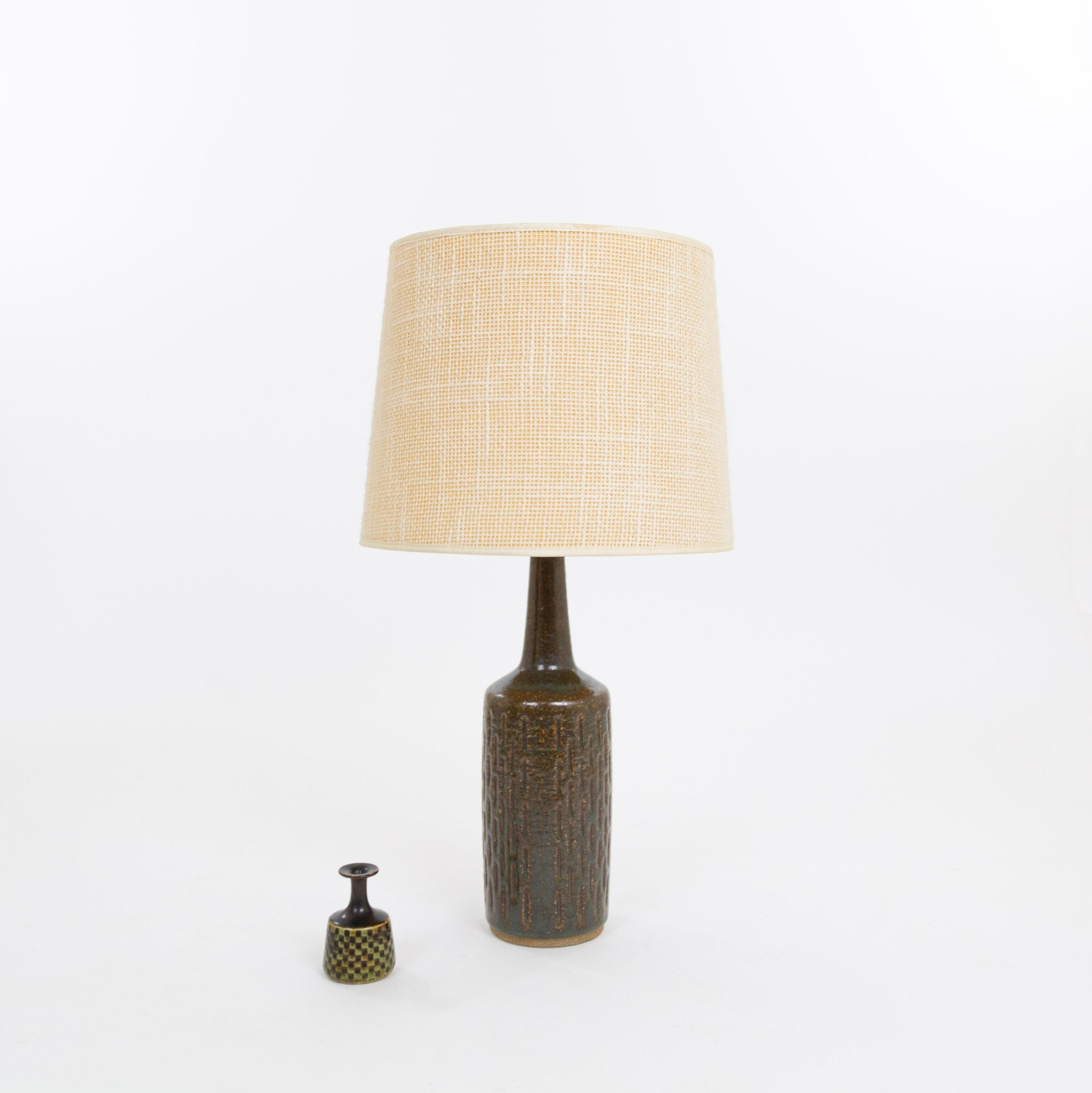 Hand-Painted Brown DL/30 table lamp by Linnemann-Schmidt for Palshus, 1960s For Sale
