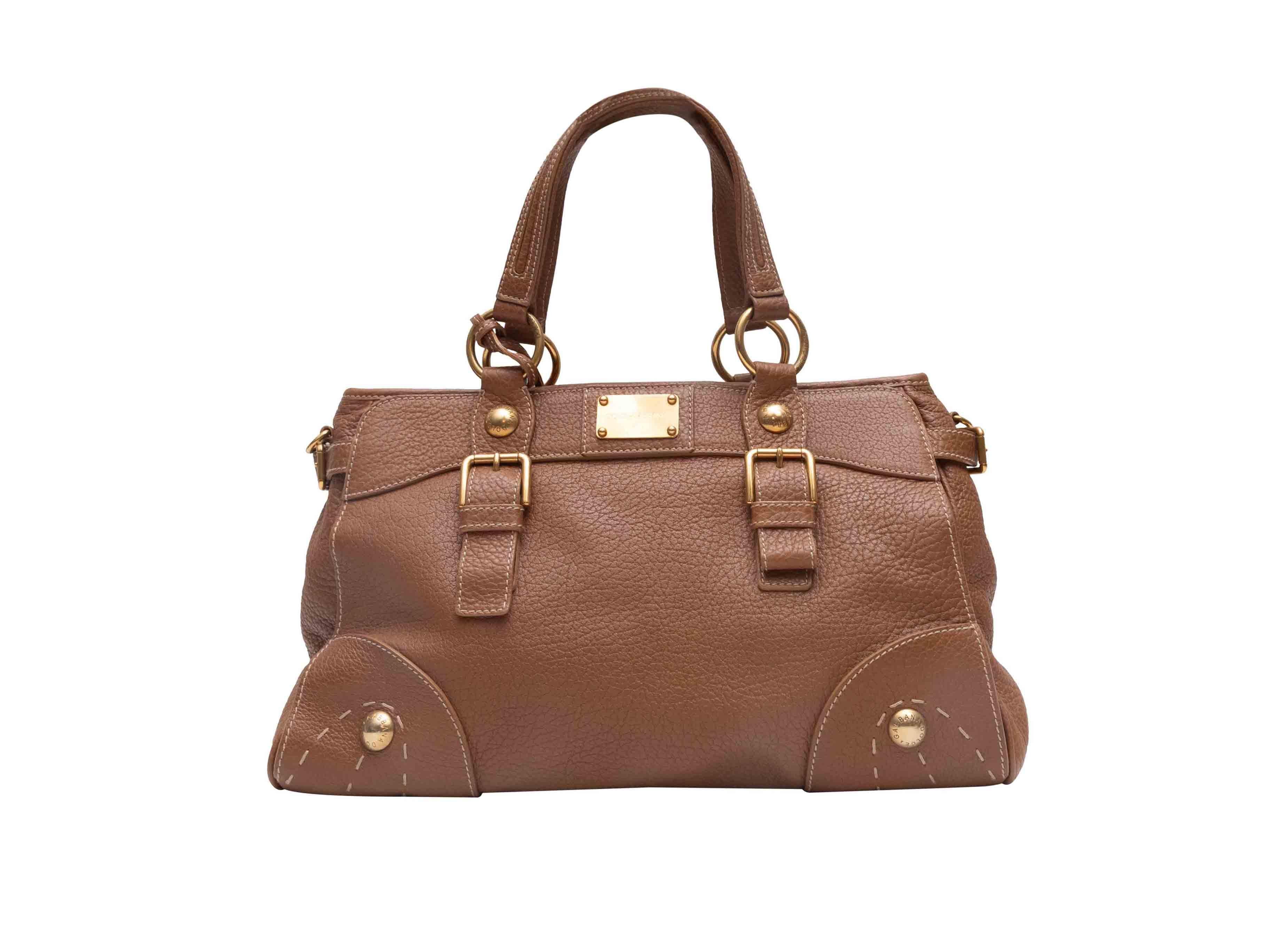 Braune Dolce & Gabbana Leder Tote Bag im Zustand „Gut“ im Angebot in New York, NY