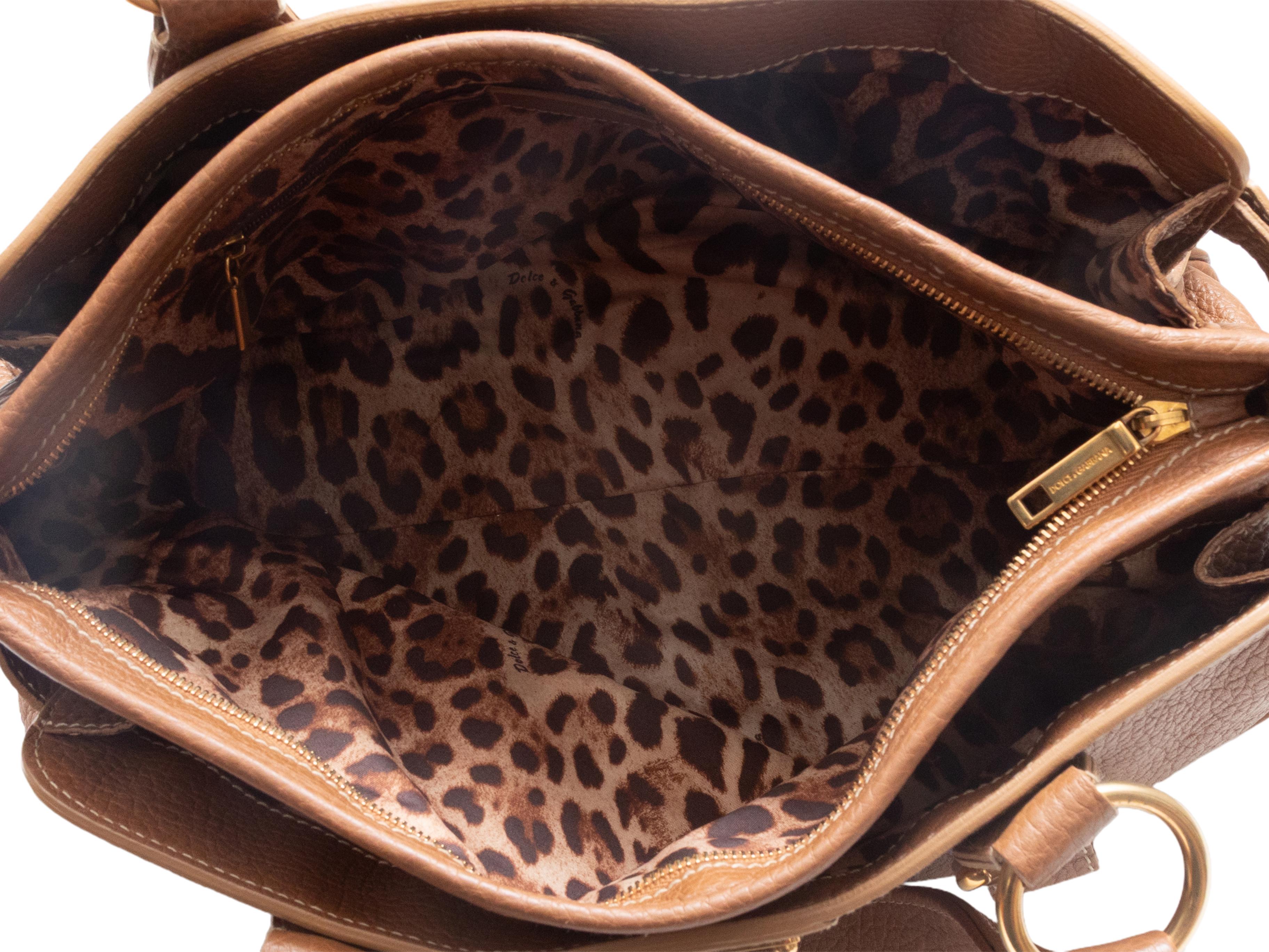 Braune Dolce & Gabbana Leder Tote Bag im Angebot 3