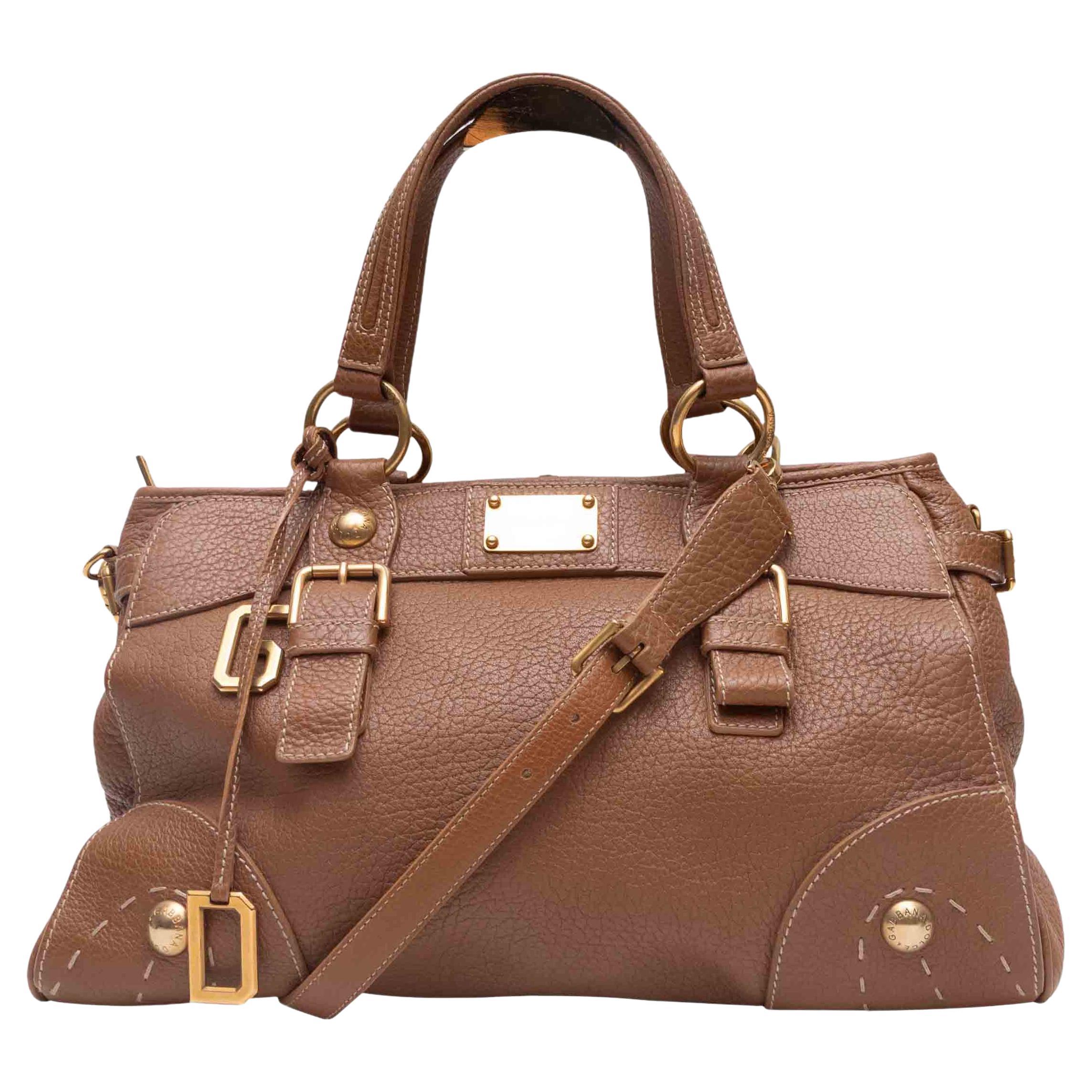 Braune Dolce & Gabbana Leder Tote Bag