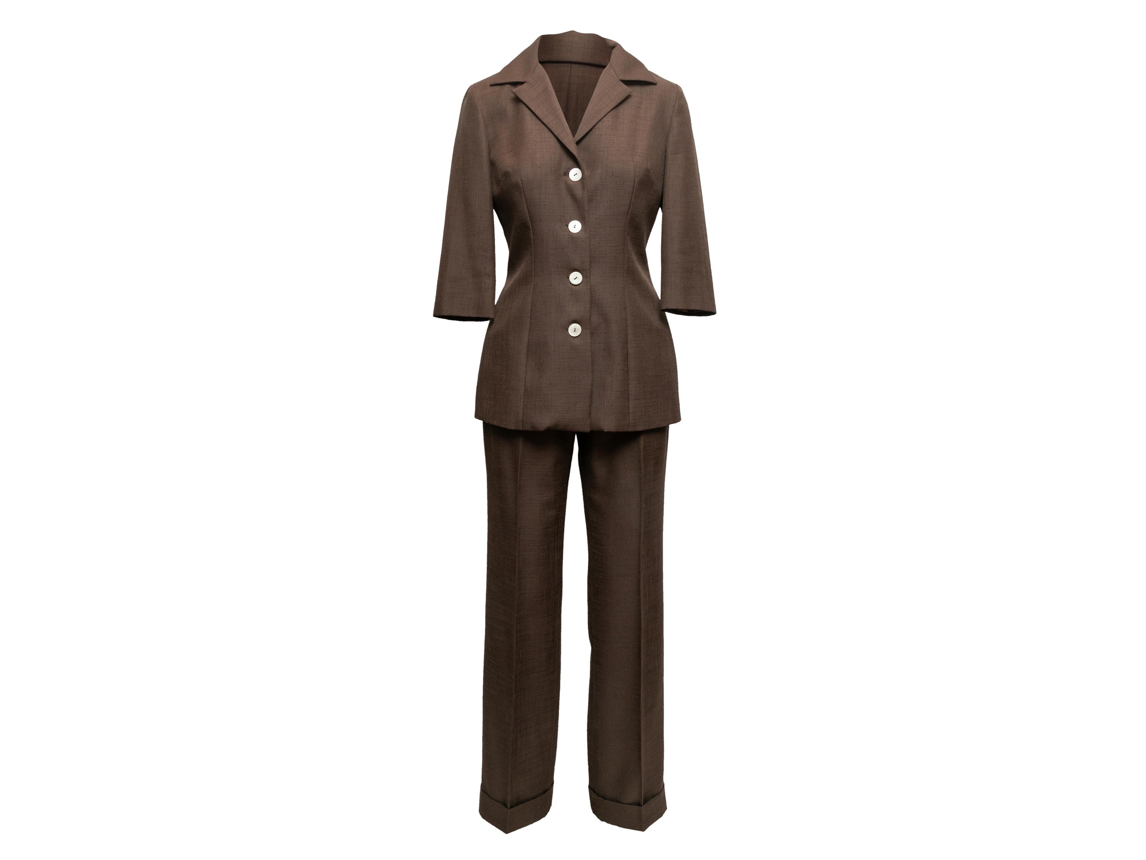 Women's Brown Dolce & Gabbana Pant Suit Size IT 42 For Sale