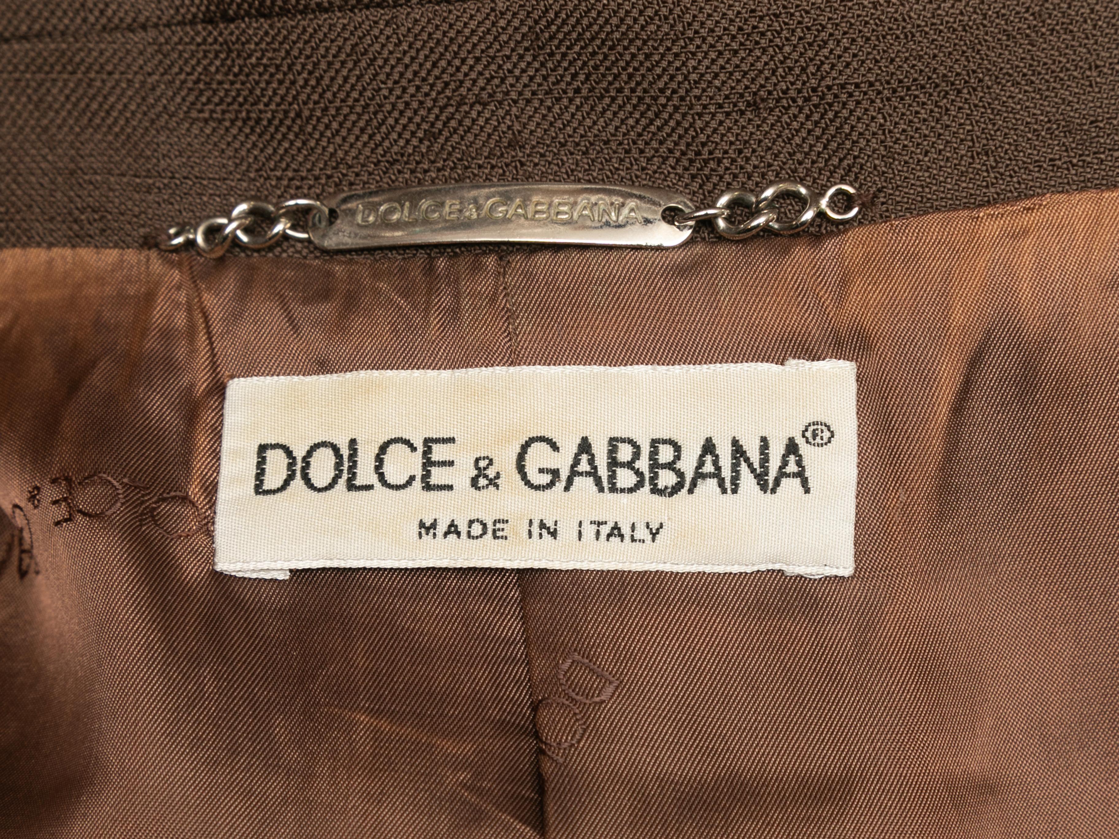 Brown Dolce & Gabbana Pant Suit Size IT 42 For Sale 1
