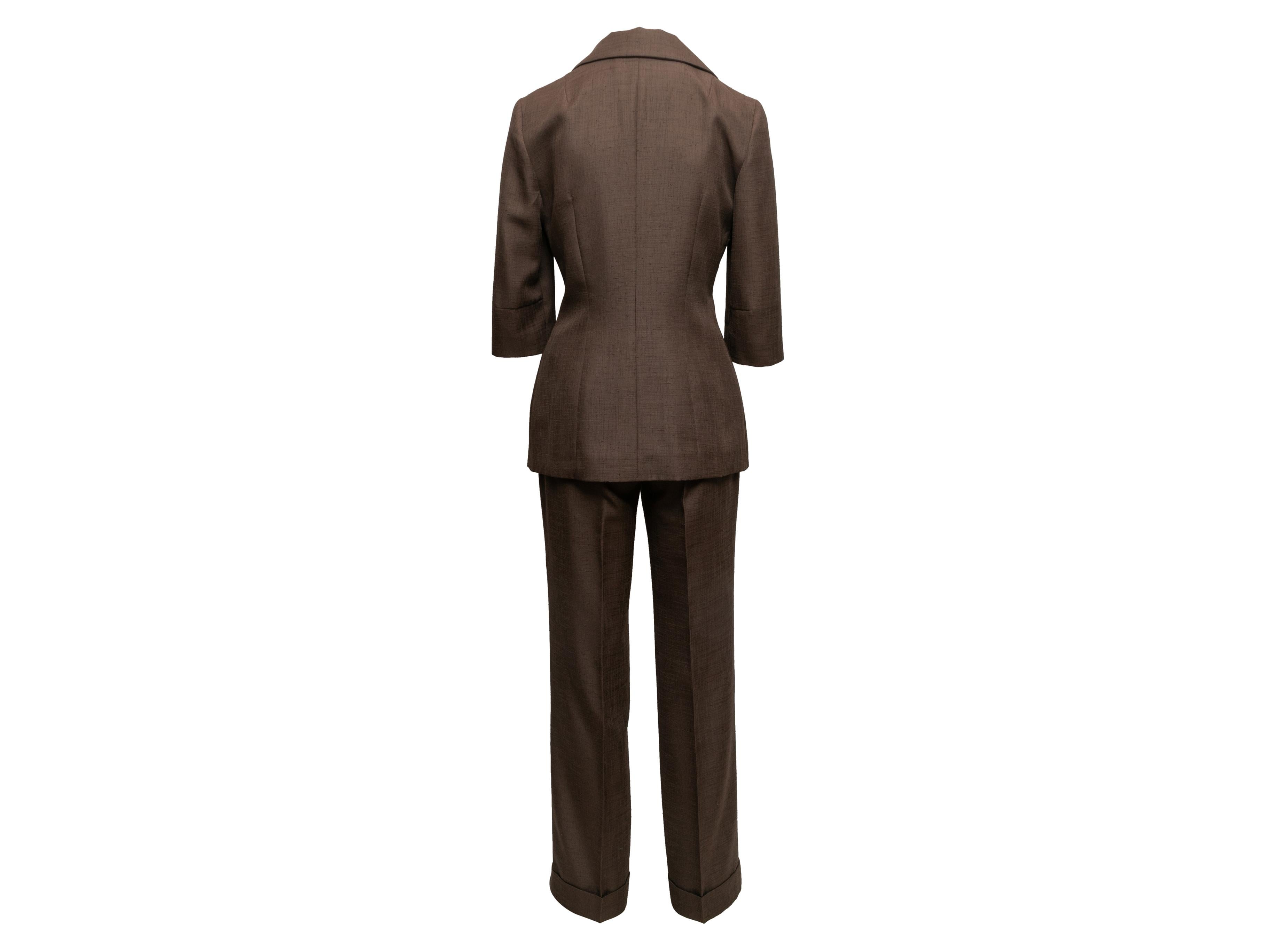 Brown Dolce & Gabbana Pant Suit Size IT 42 For Sale 2