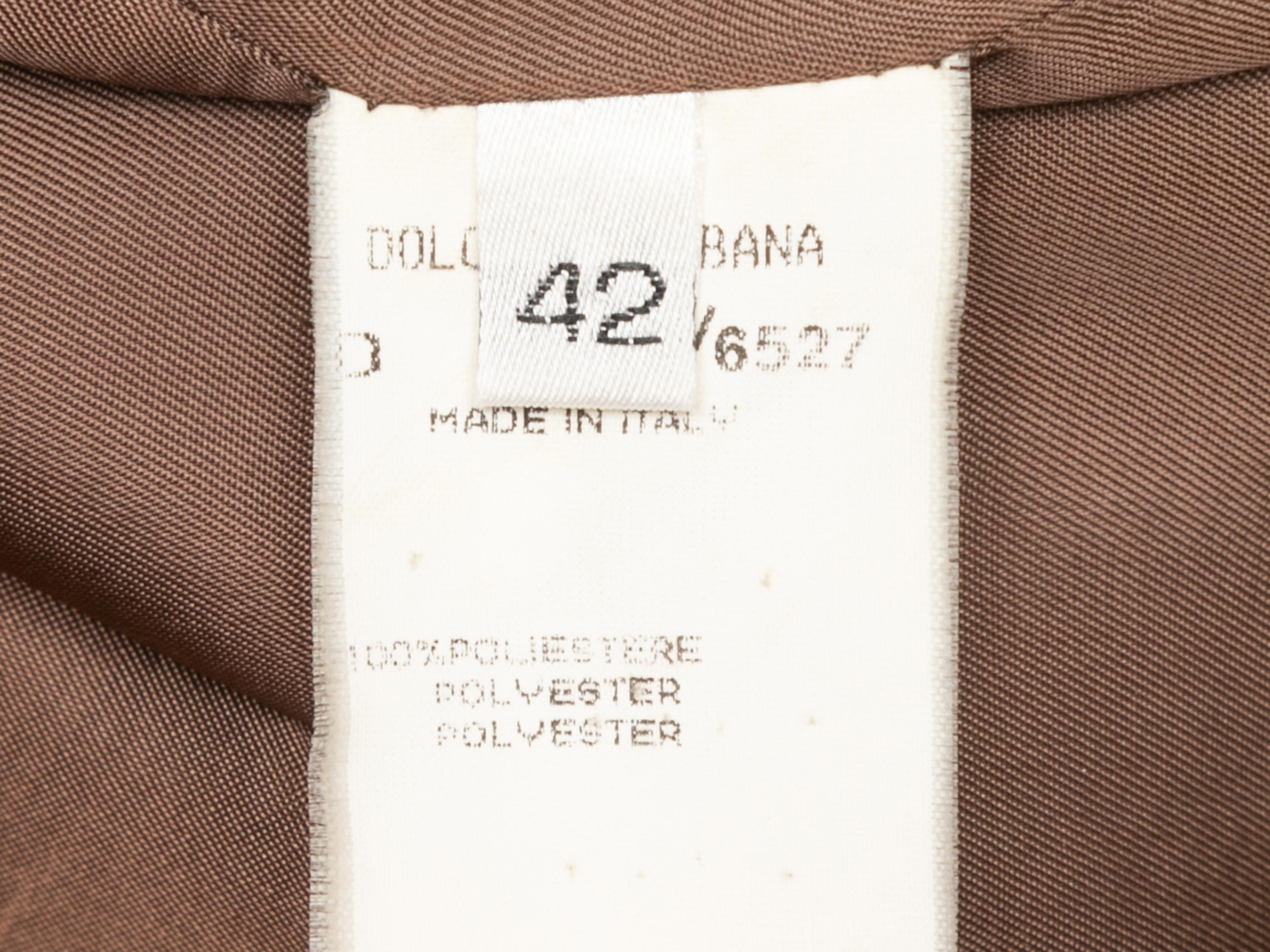 Traje pantalón marrón Dolce & Gabbana Talla IT 42 en venta 4