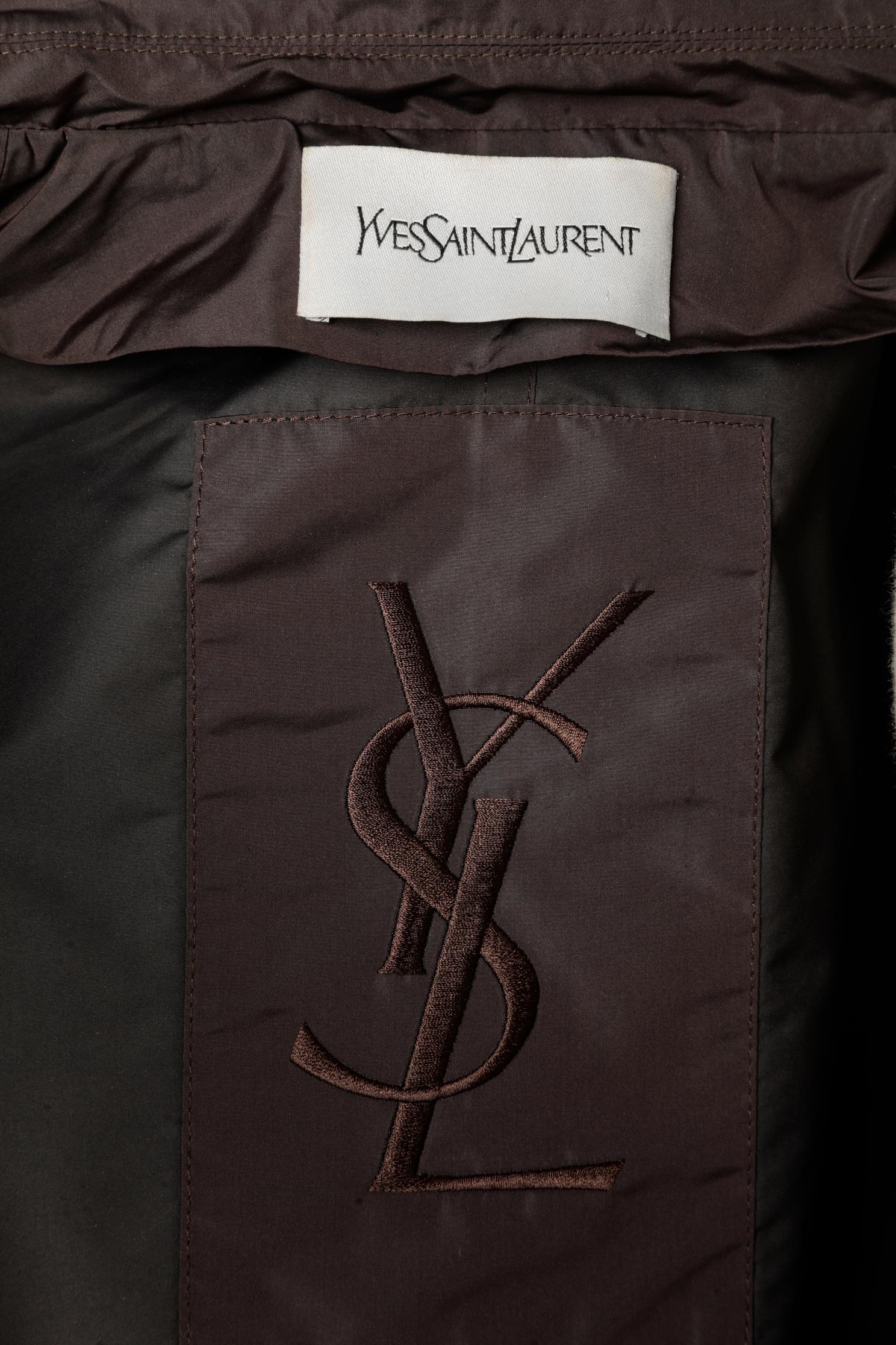 Brown double breasted jacket Yves Saint Laurent ( by Stefano Pilati) For Sale 2