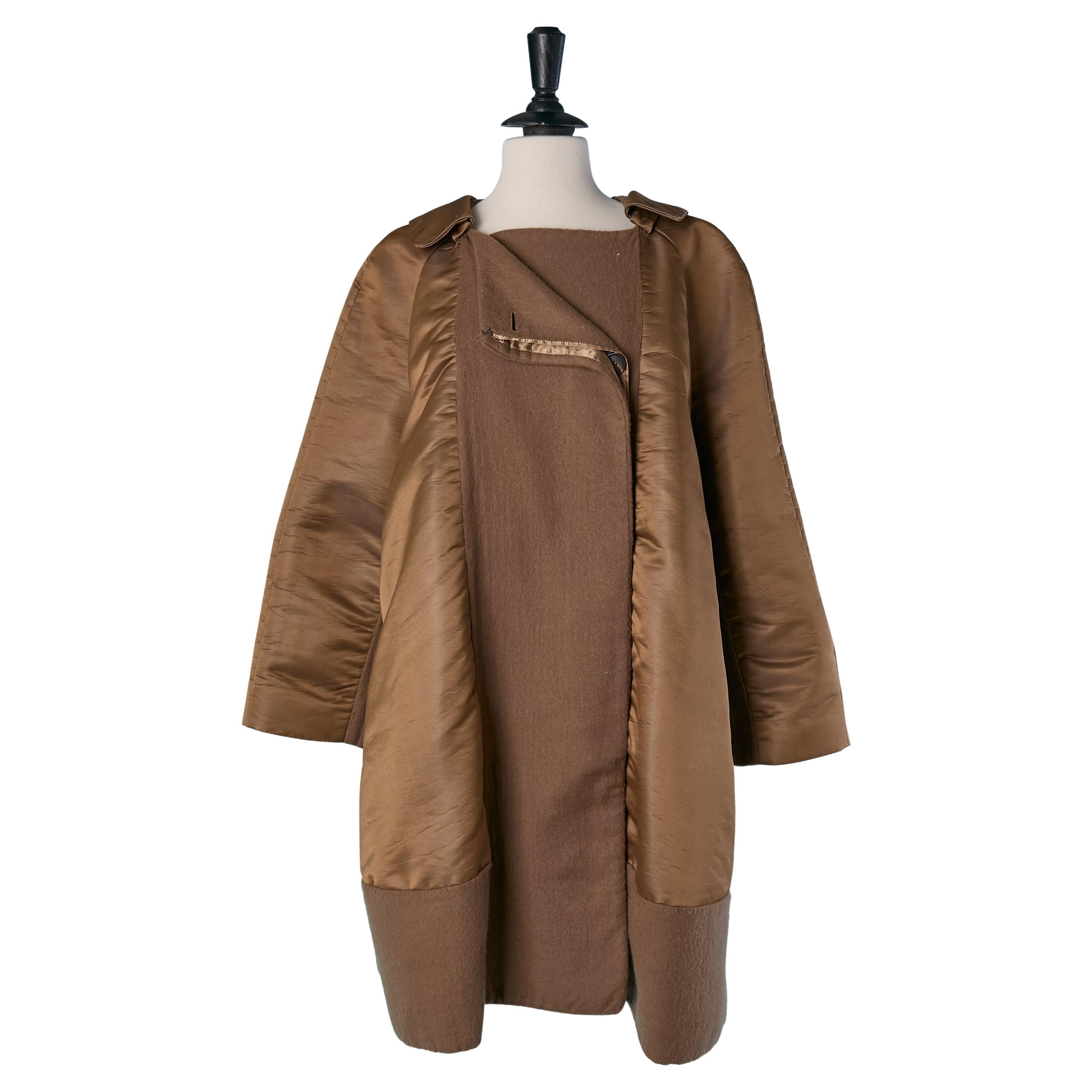 Brown double-breasted oversize coat CHLOE