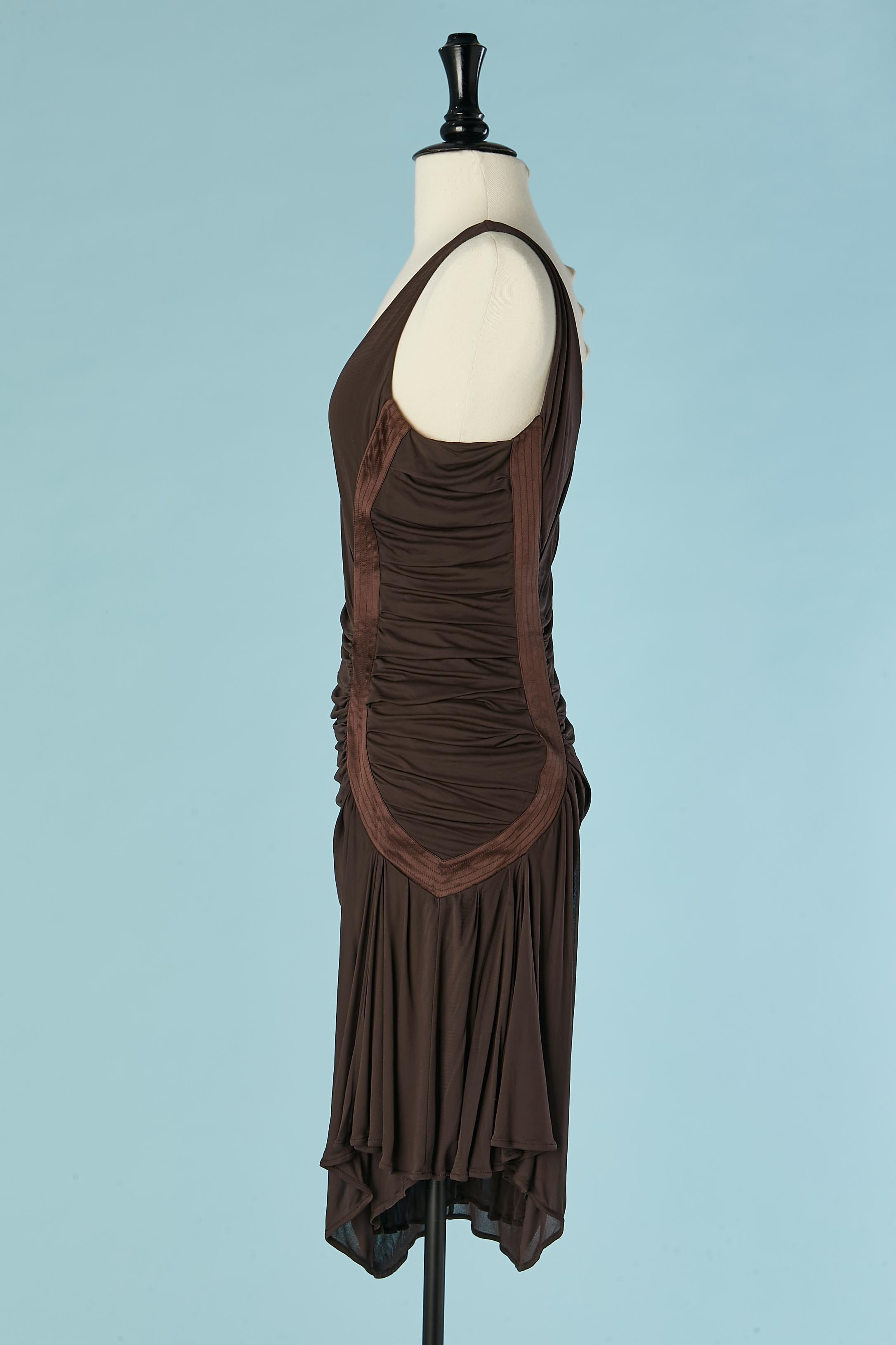 De las mujeres Vestido de cóctel sin mangas drapeado marrón Roberto Cavalli en venta