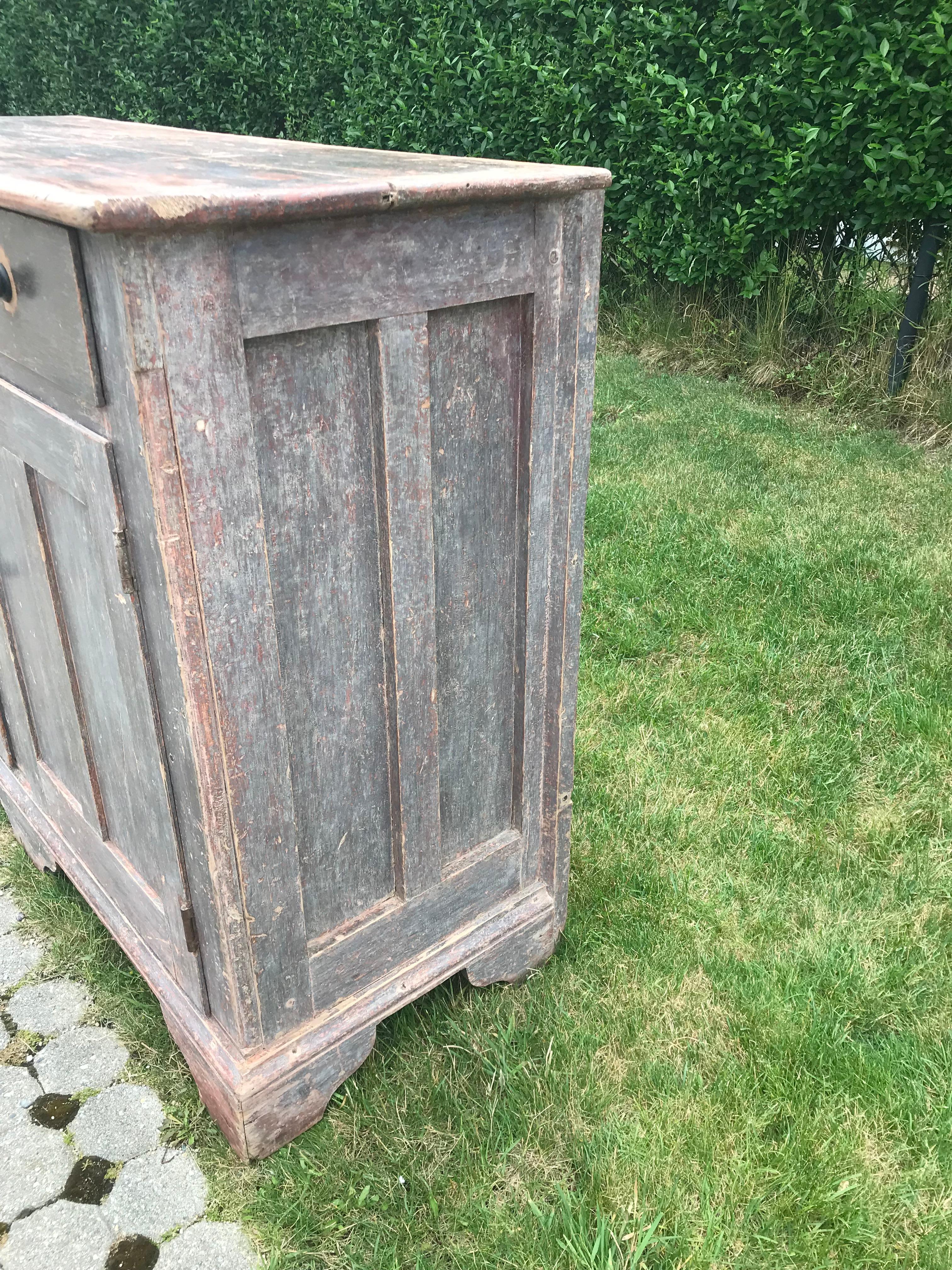 19th Century Dresser Base in Brown Paint In Good Condition In Nantucket, MA