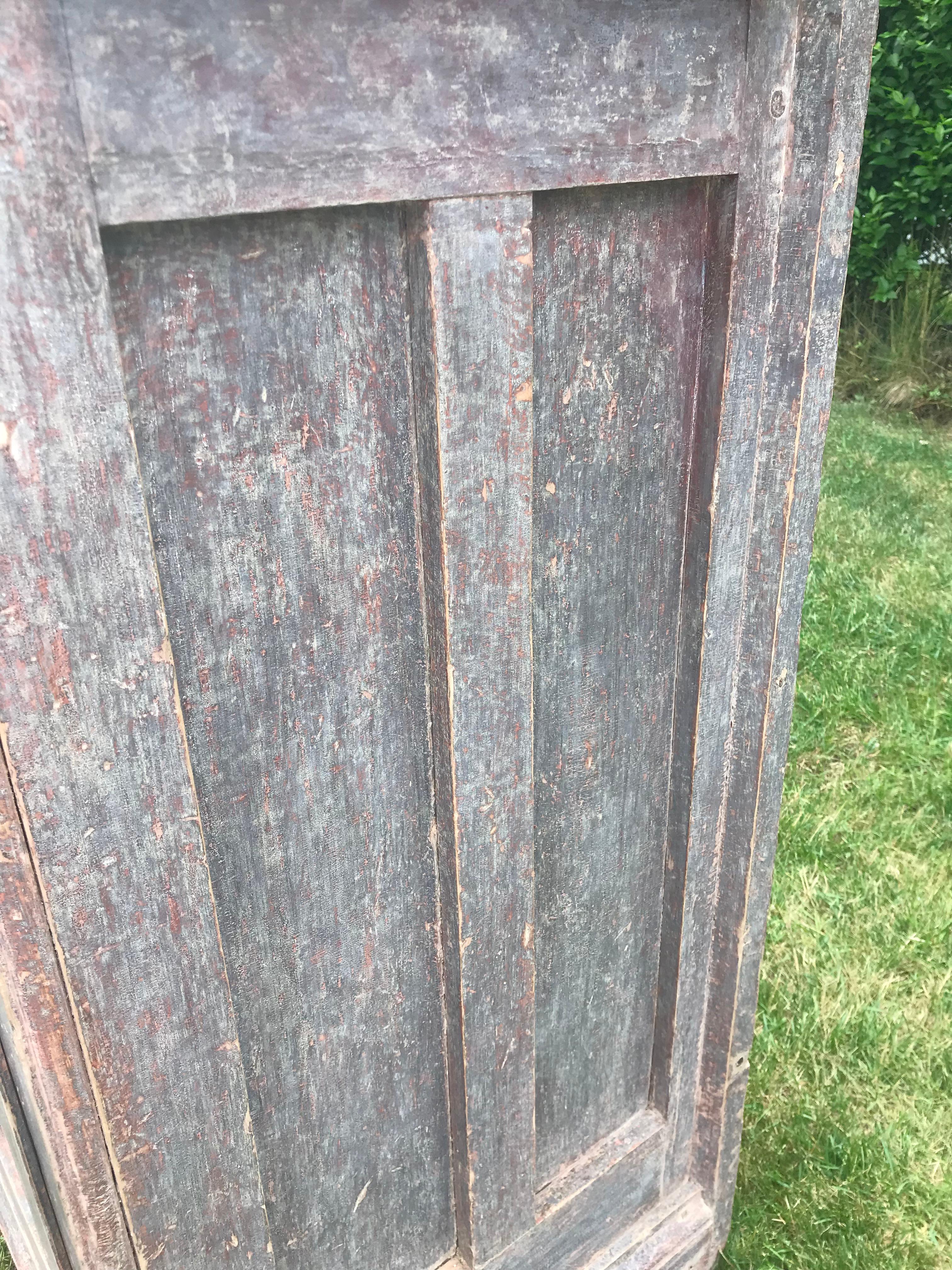 Wood 19th Century Dresser Base in Brown Paint