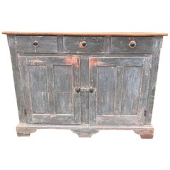 Antique 19th Century Dresser Base in Brown Paint