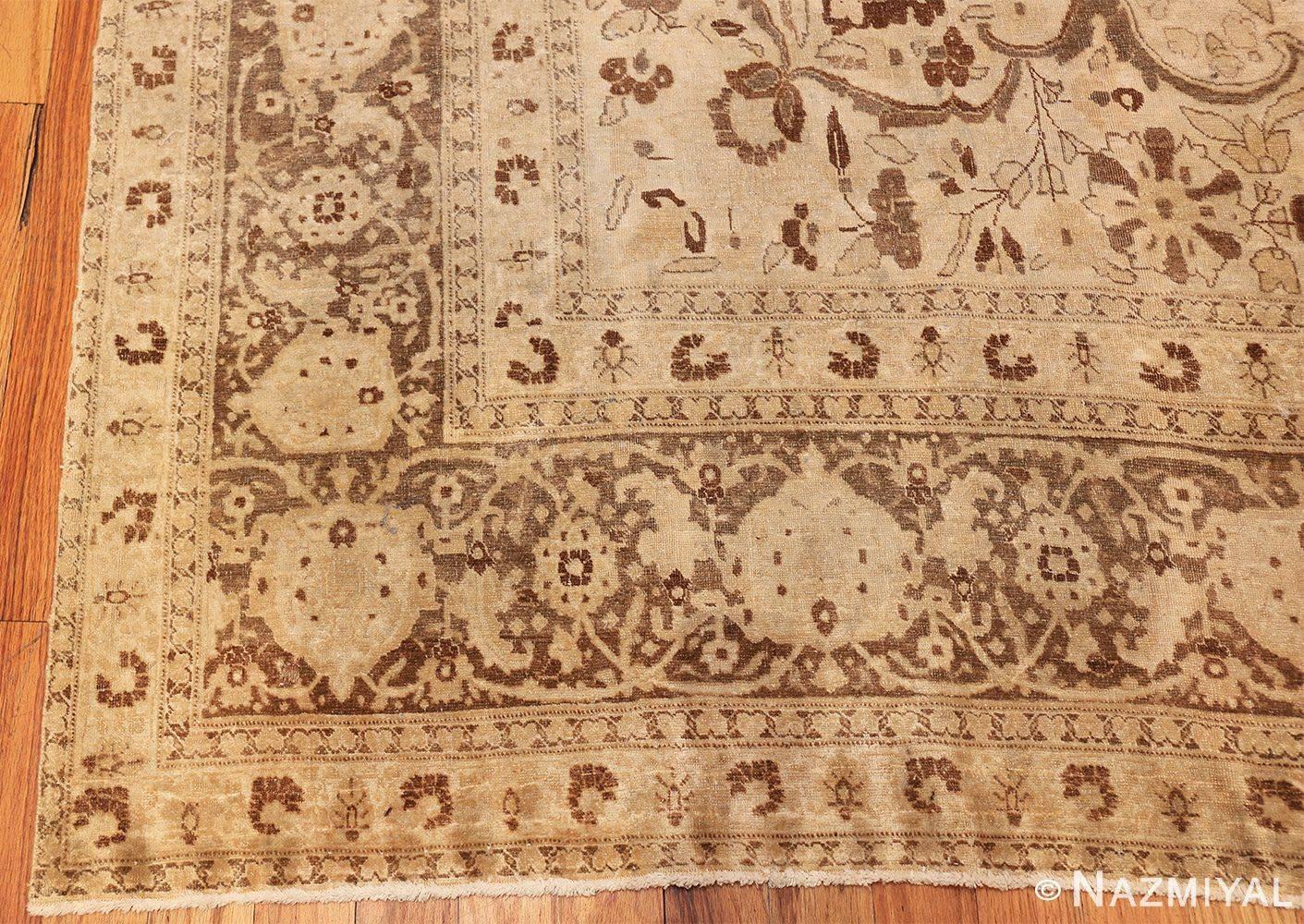 Hand-Knotted Brown Earth Tone Color Antique Vase Design Persian Tabriz Rug